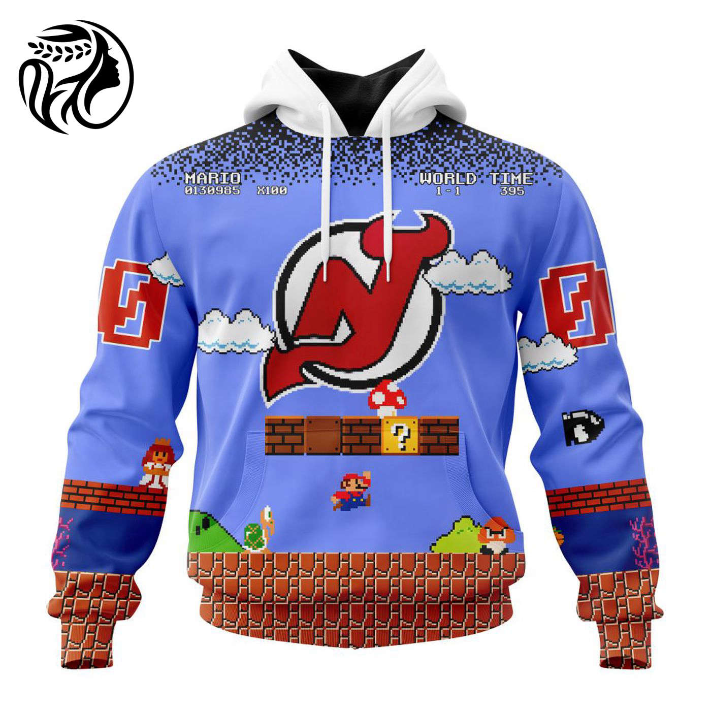 NHL New Jersey Devils Special Kits With Super Mario Game Design 3d Printed Hoodie 3d Printed Hoodie