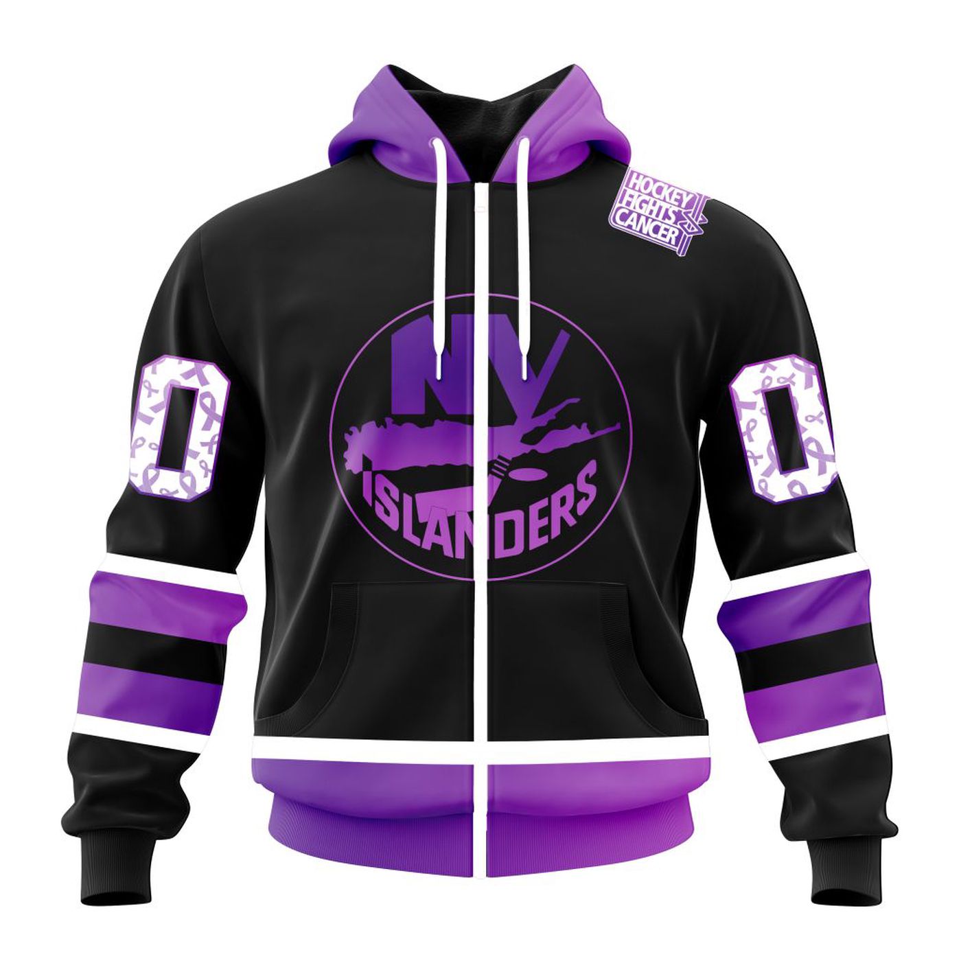 NHL New York Islanders Special Black Hockey Fights Cancer Kits ST2301 3d Printed Hoodie 3d Printed Hoodie