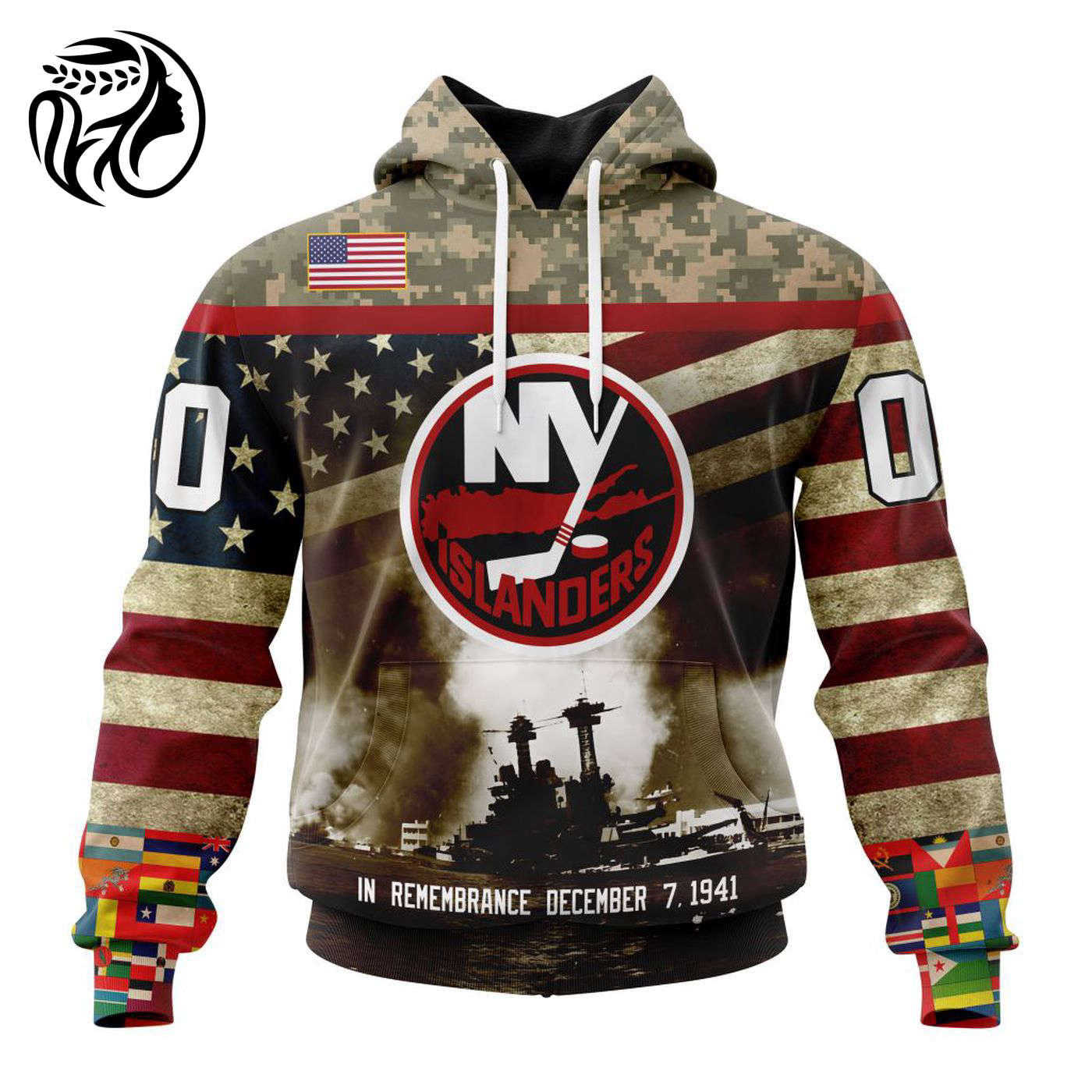 NHL New York Islanders | Specialized Unisex Kits Remember Pearl Harbor 3d Printed Hoodie 3d Printed Hoodie