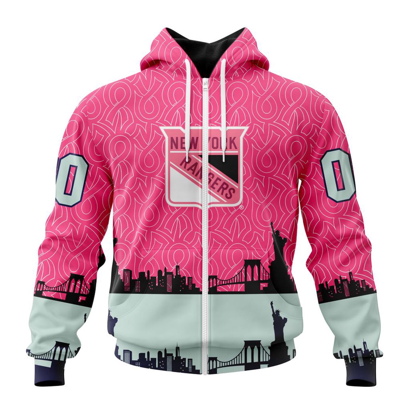 NHL New York Rangers | Specialized Unisex Kits Hockey Fights Against Cancer V0222 3d Printed Hoodie 3d Printed Hoodie