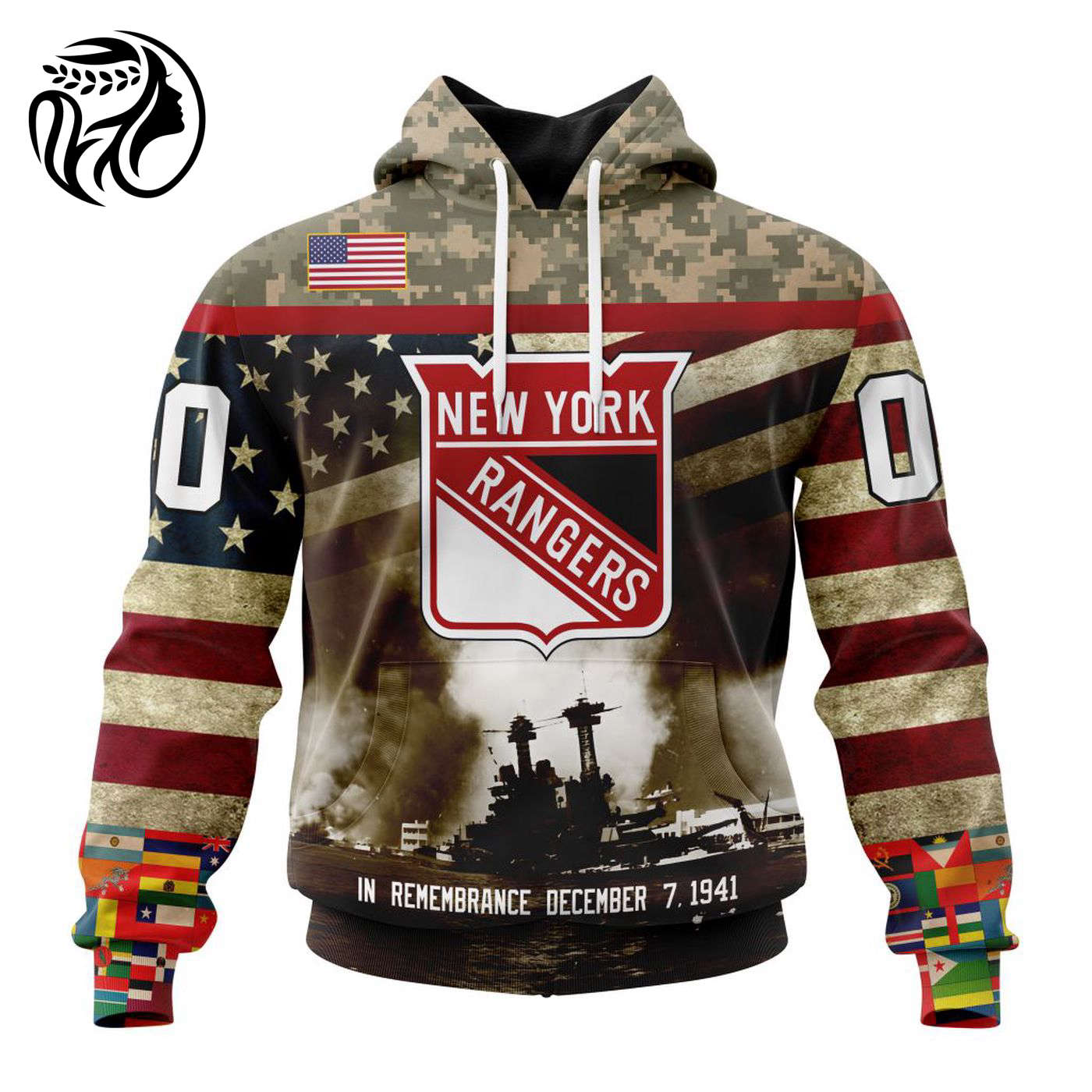 NHL New York Rangers | Specialized Unisex Kits Remember Pearl Harbor 3d Printed Hoodie 3d Printed Hoodie