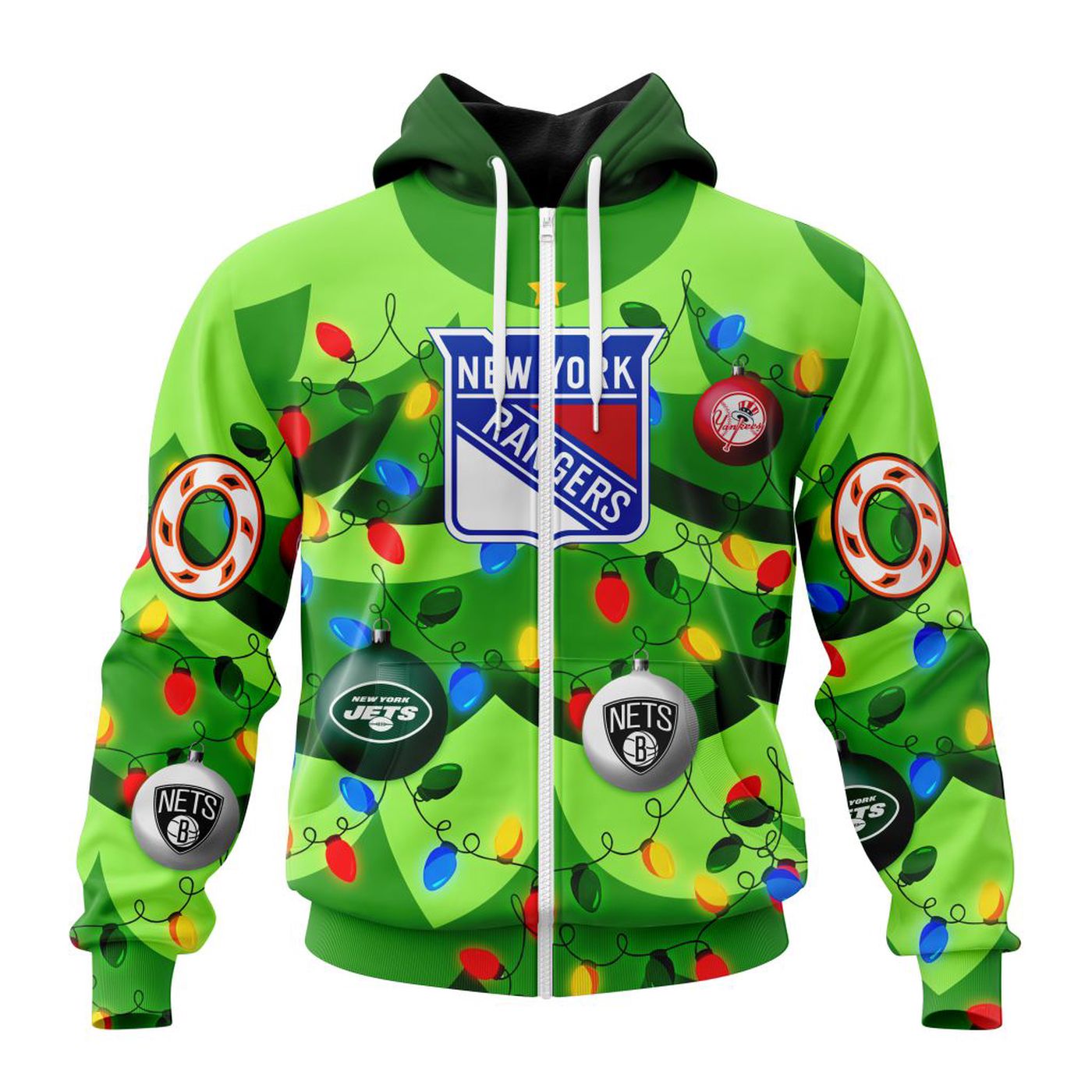 NHL New York Rangers | Specialized Unisex Kits With Unisex Kits With Christmass Tree Color And City’s Sport Teams 3d Printed Hoodie 3d Printed Hoodie