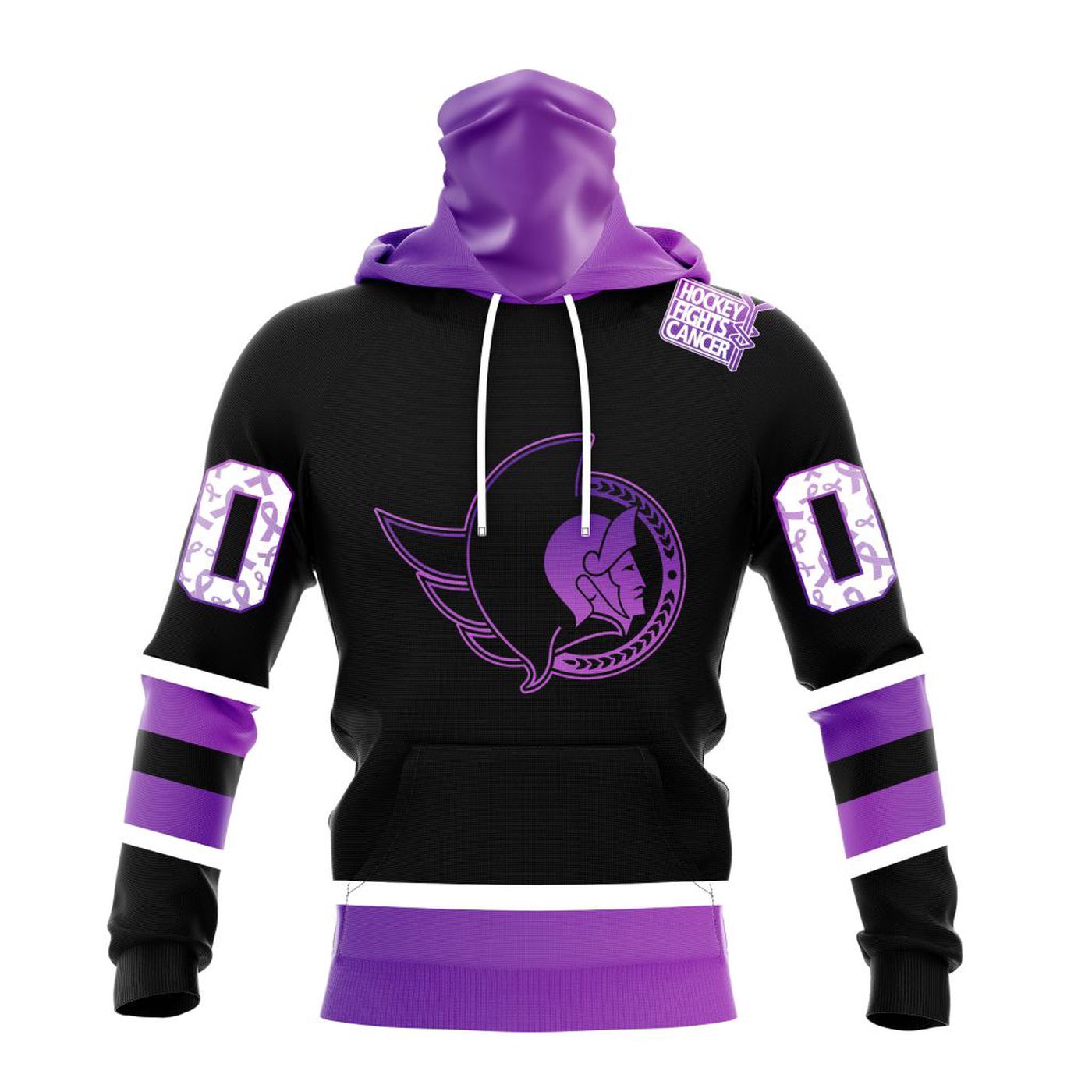 NHL Ottawa Senators Special Black Hockey Fights Cancer Kits ST2301 3d Printed Hoodie 3d Printed Hoodie