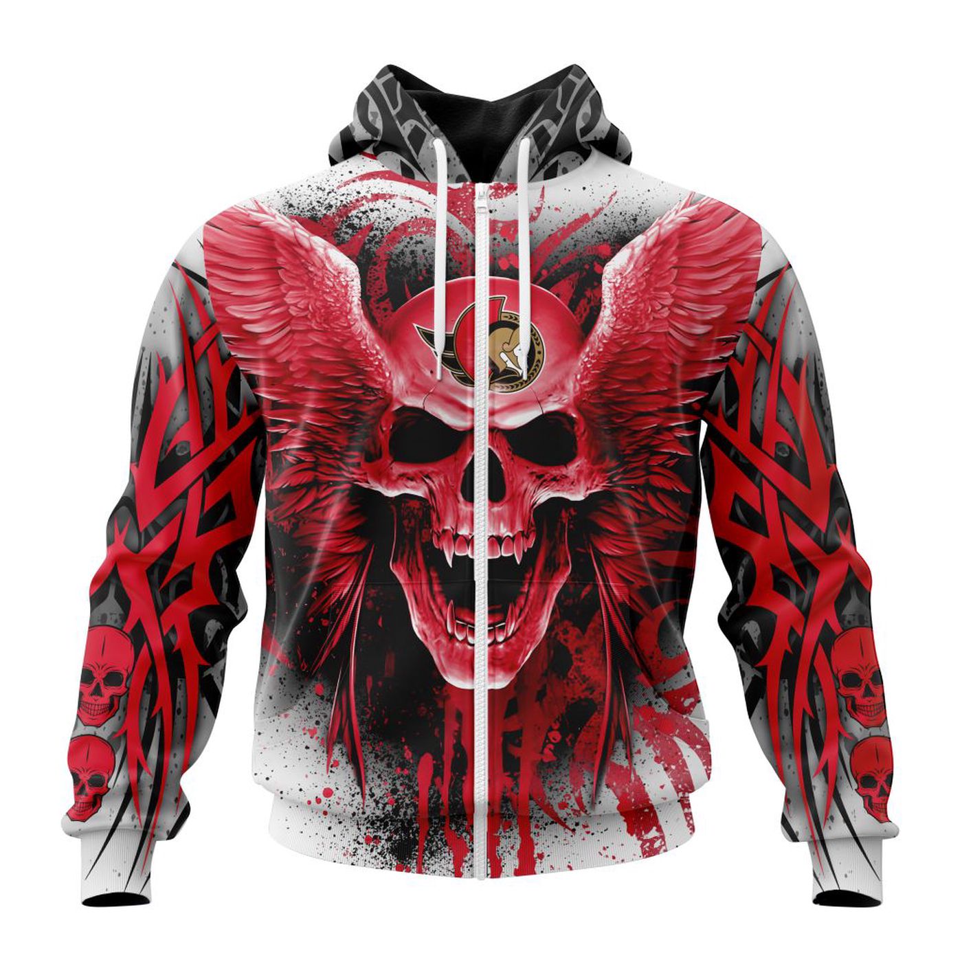 NHL Ottawa Senators Special Kits With Skull Art ST2202 3d Printed Hoodie 3d Printed Hoodie