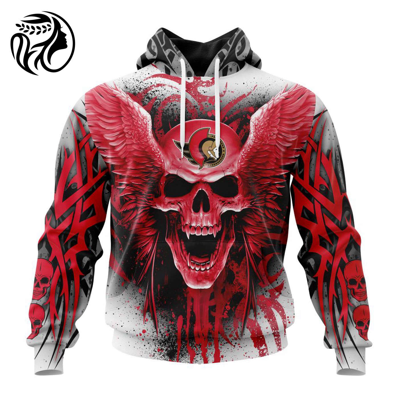 NHL Ottawa Senators Special Kits With Skull Art ST2202 3d Printed Hoodie 3d Printed Hoodie