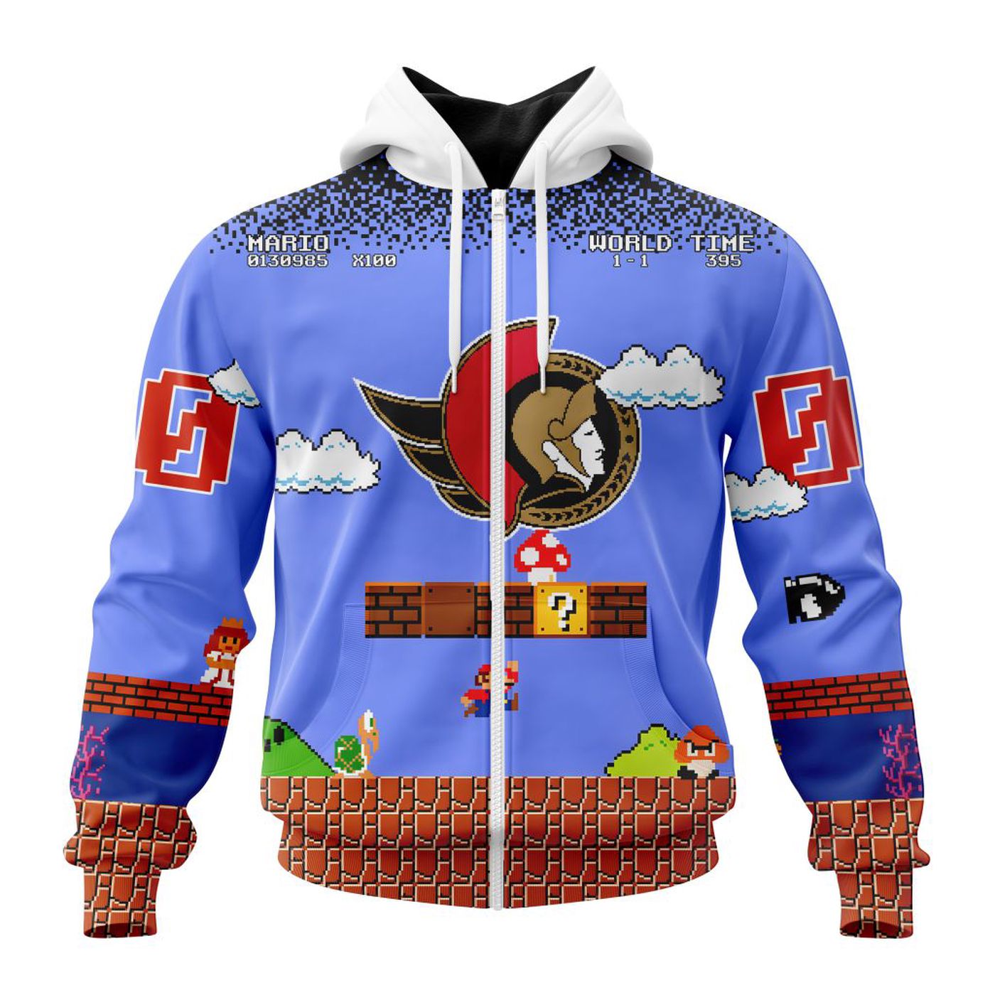 NHL Ottawa Senators Special Kits With Super Mario Game Design 3d Printed Hoodie 3d Printed Hoodie