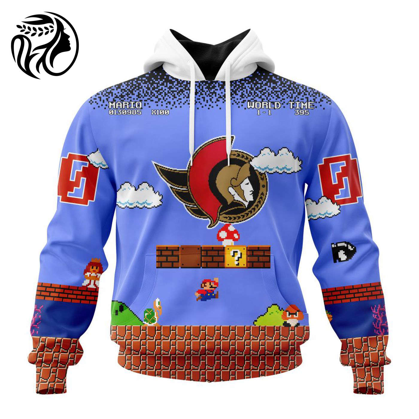 NHL Ottawa Senators Special Kits With Super Mario Game Design 3d Printed Hoodie 3d Printed Hoodie