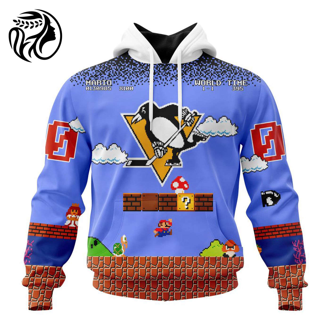 NHL Pittsburgh Penguins Special Kits With Super Mario Game Design 3d Printed Hoodie 3d Printed Hoodie