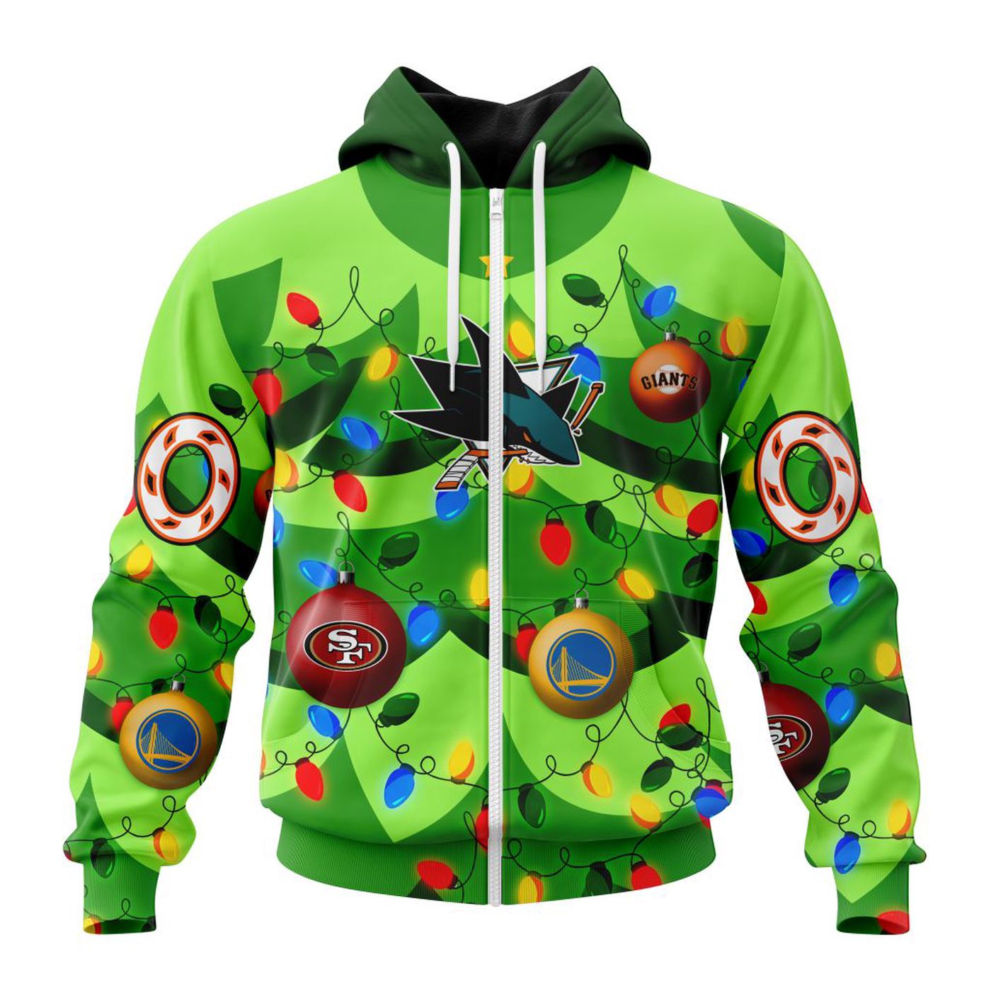 NHL San Jose Sharks | Specialized Unisex Kits With Unisex Kits With Christmass Tree Color And City’s Sport Teams 3d Printed Hoodie 3d Printed Hoodie