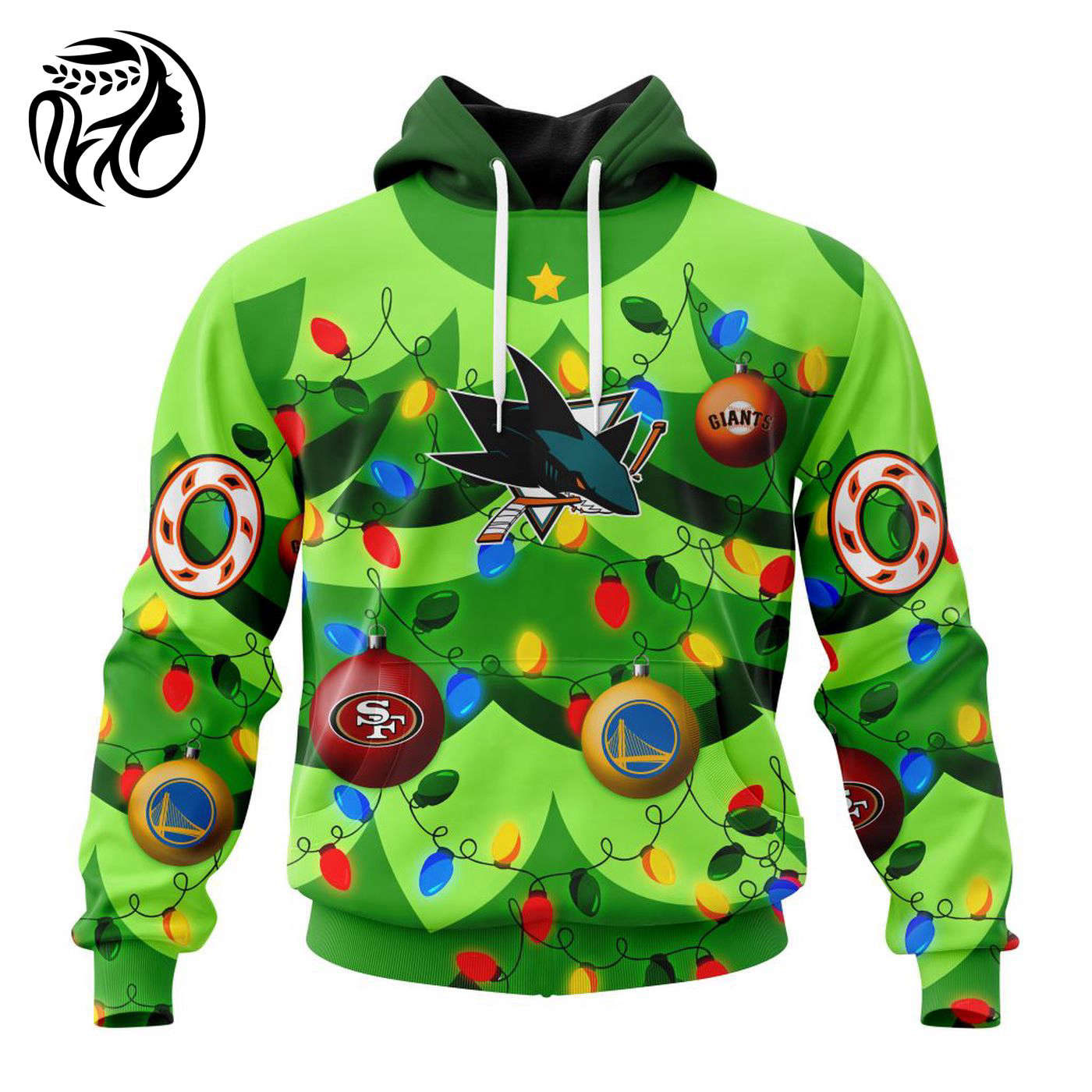 NHL San Jose Sharks | Specialized Unisex Kits With Unisex Kits With Christmass Tree Color And City’s Sport Teams 3d Printed Hoodie 3d Printed Hoodie
