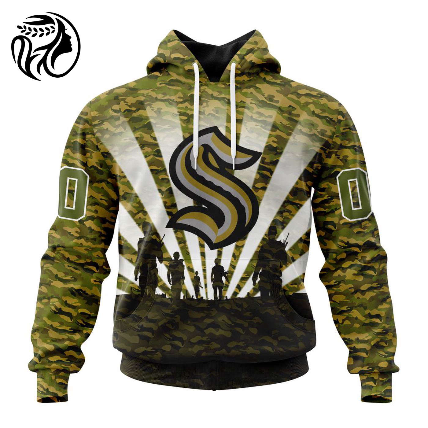 NHL Seattle Kraken Special Military Camo Kits For Veterans Day And Rememberance Day ST2201 3d Printed Hoodie 3d Printed Hoodie