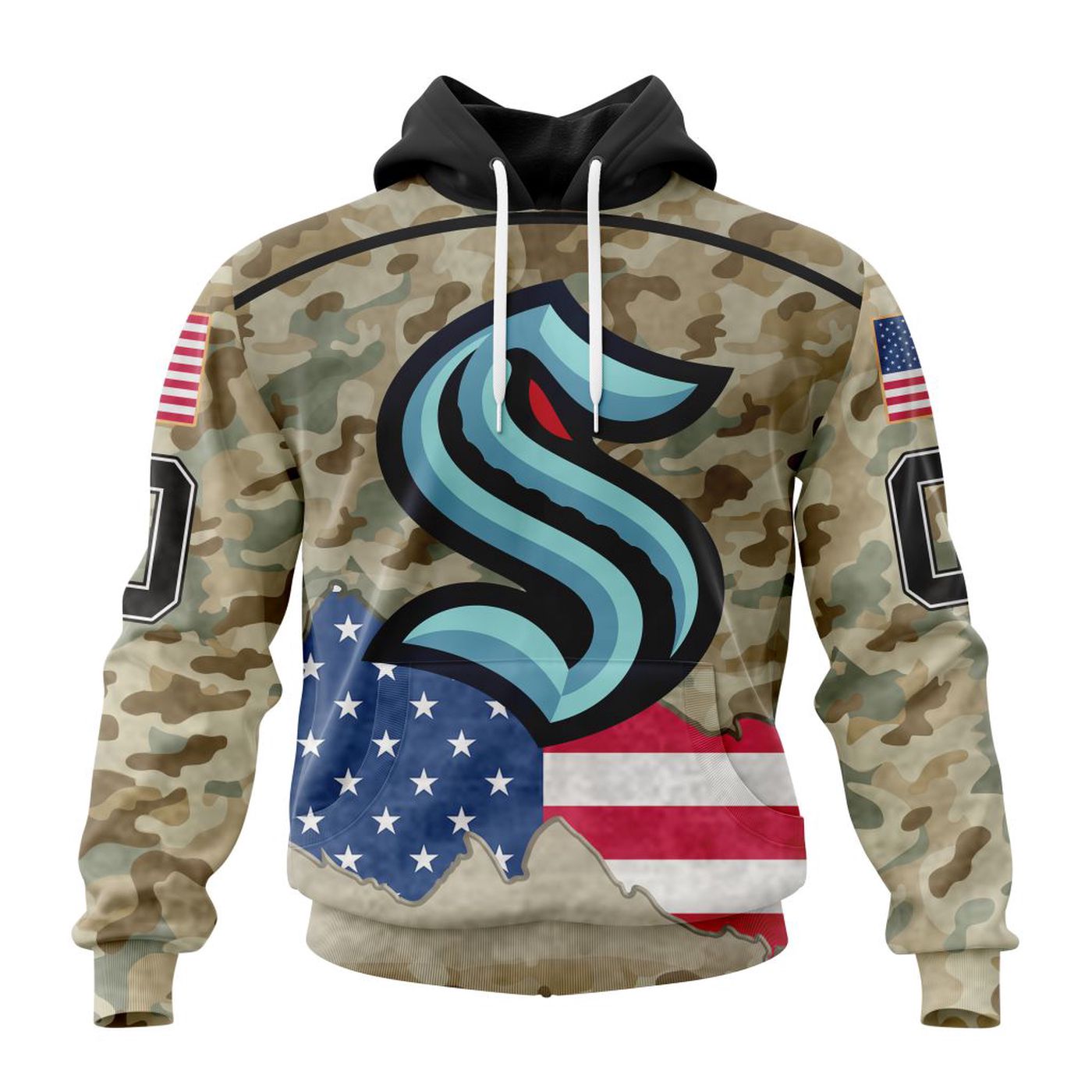 NHL Seattle Kraken | Specialized Kits For United State With Camo Color 3d Printed Hoodie 3d Printed Hoodie