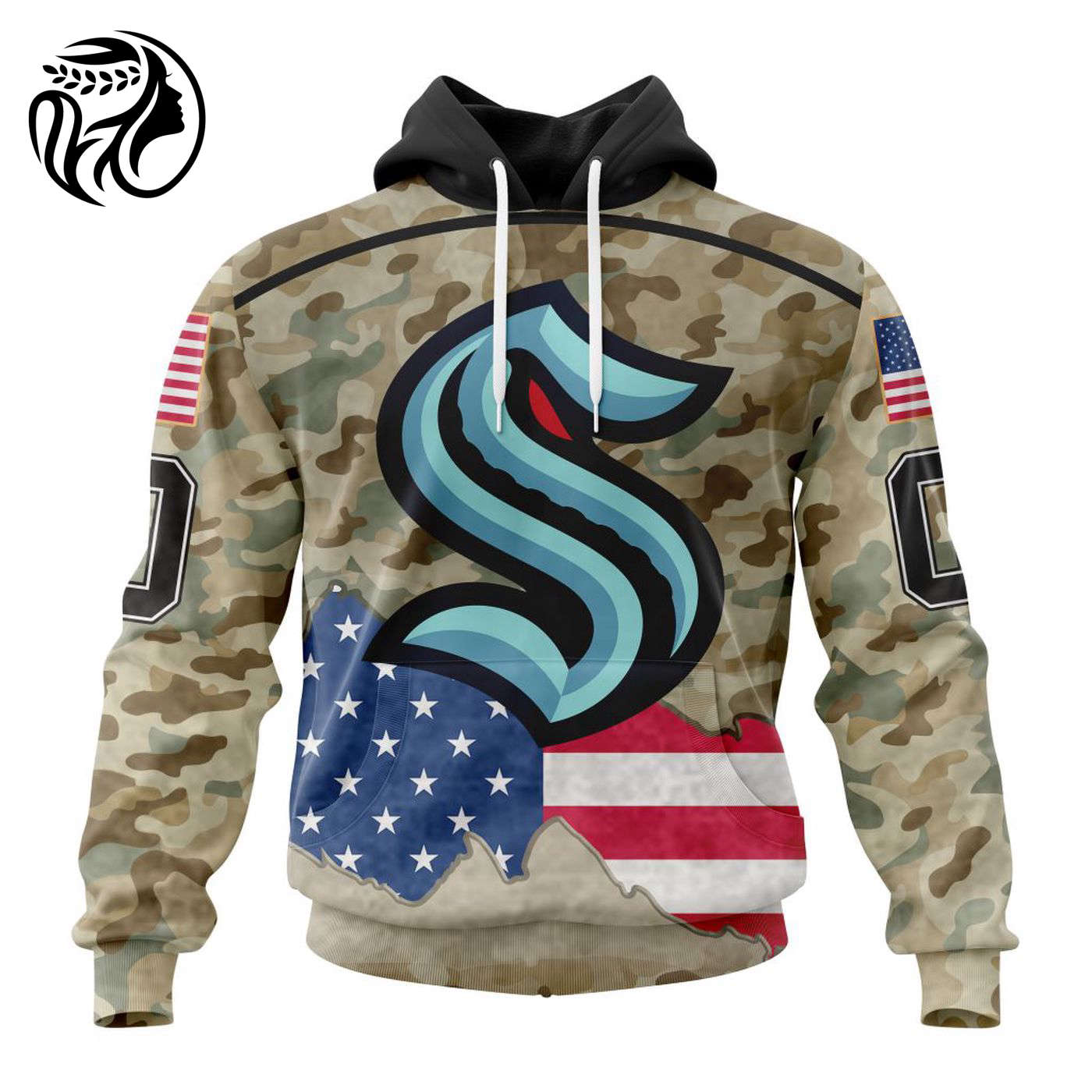 NHL Seattle Kraken | Specialized Kits For United State With Camo Color 3d Printed Hoodie 3d Printed Hoodie