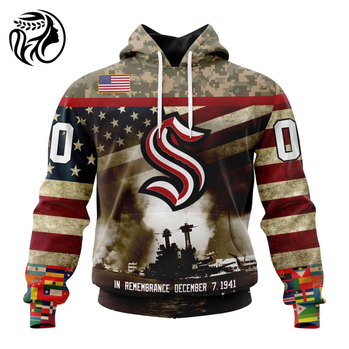 NHL Seattle Kraken | Specialized Unisex Kits Remember Pearl Harbor 3d Printed Hoodie 3d Printed Hoodie