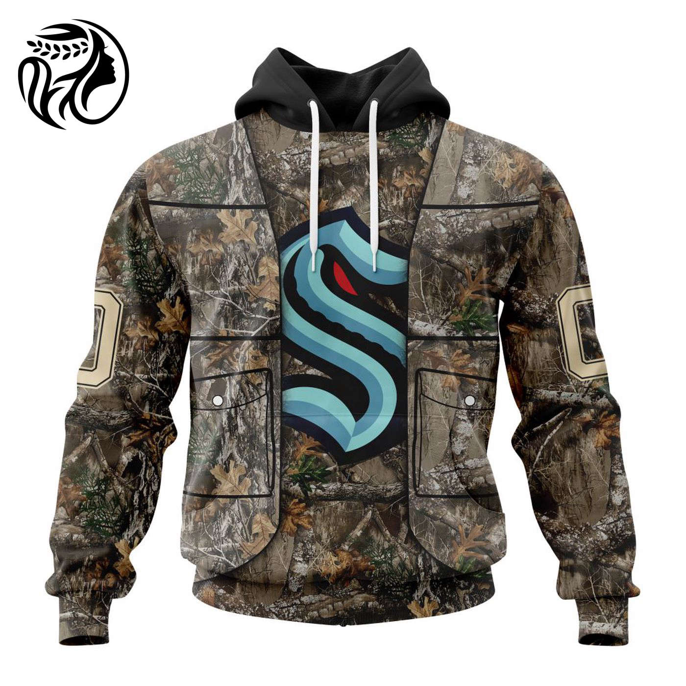 NHL Seattle Kraken | Specialized Unisex Vest Kits With Realtree Camo 3d Printed Hoodie 3d Printed Hoodie