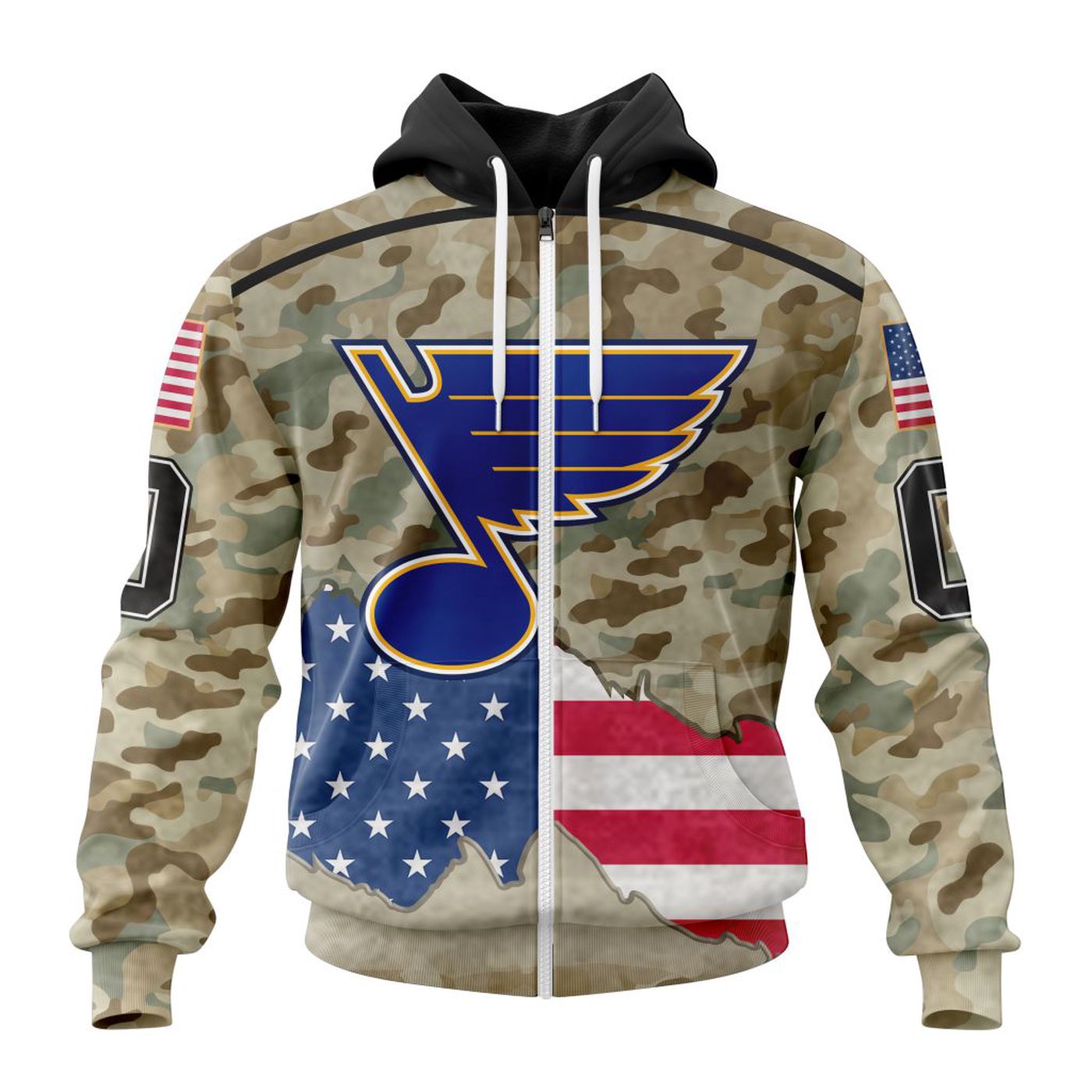 NHL St. Louis Blues | Specialized Kits For United State With Camo Color 3d Printed Hoodie 3d Printed Hoodie