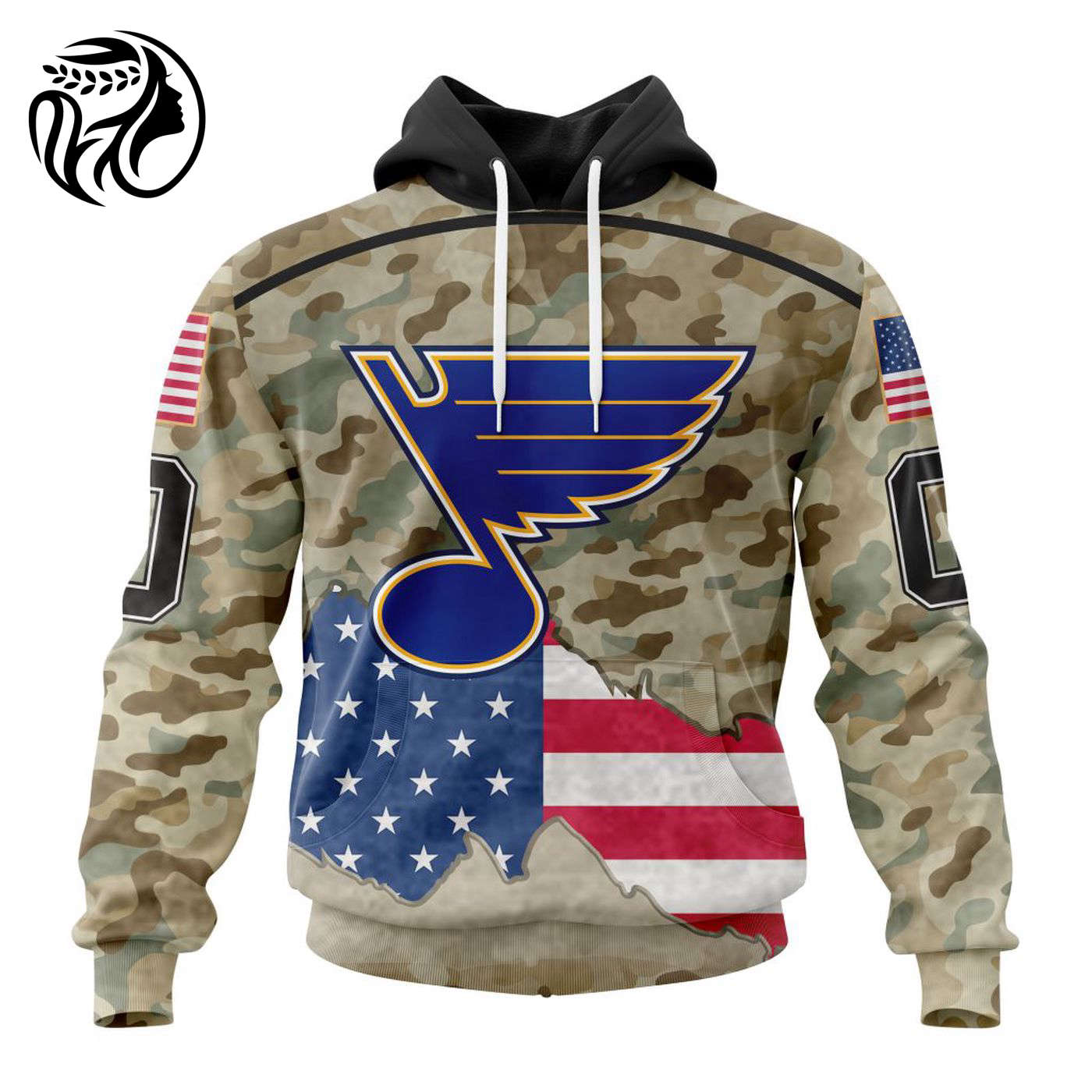 NHL St. Louis Blues | Specialized Kits For United State With Camo Color 3d Printed Hoodie 3d Printed Hoodie