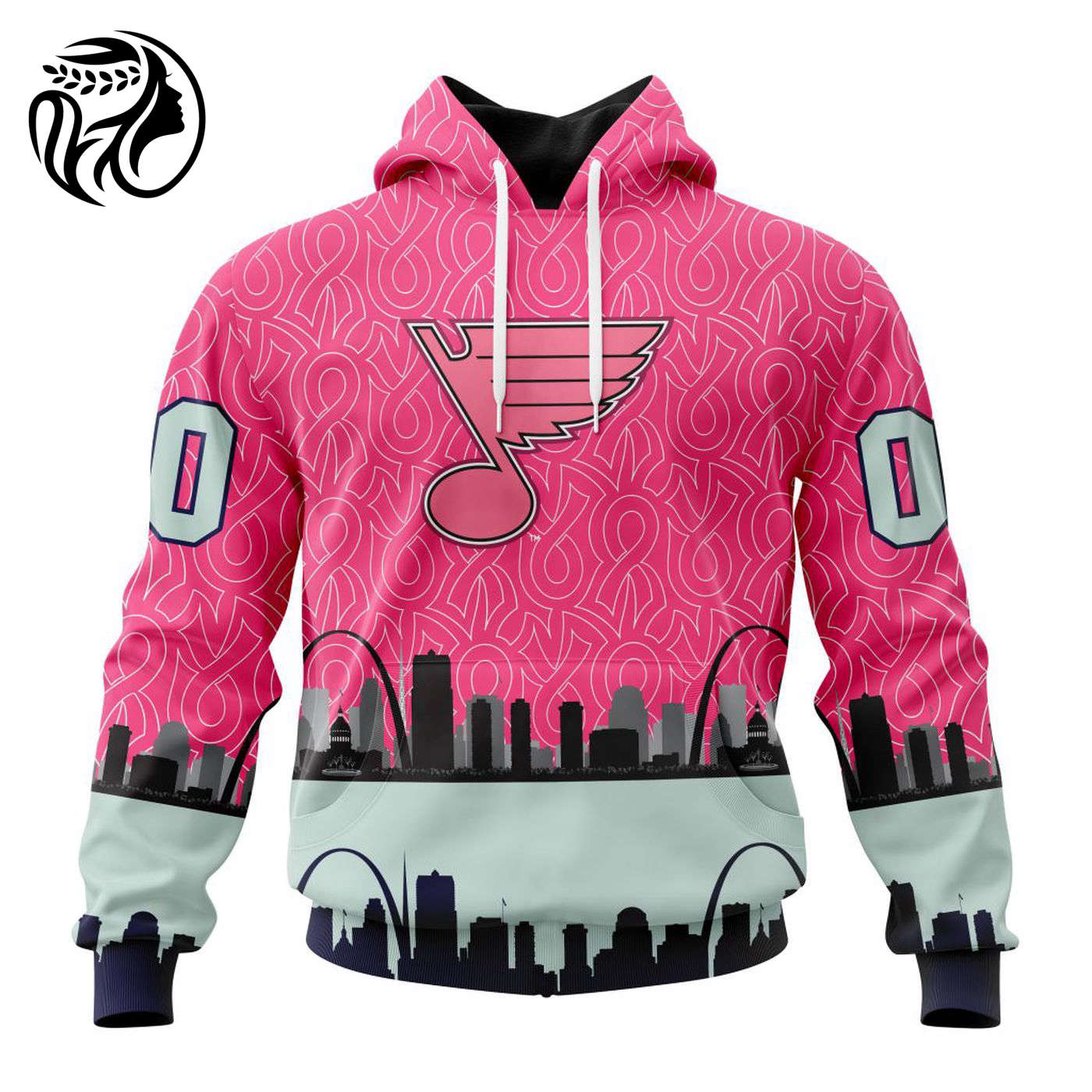 NHL St. Louis Blues | Specialized Unisex Kits Hockey Fights Against Cancer V0222 3d Printed Hoodie 3d Printed Hoodie
