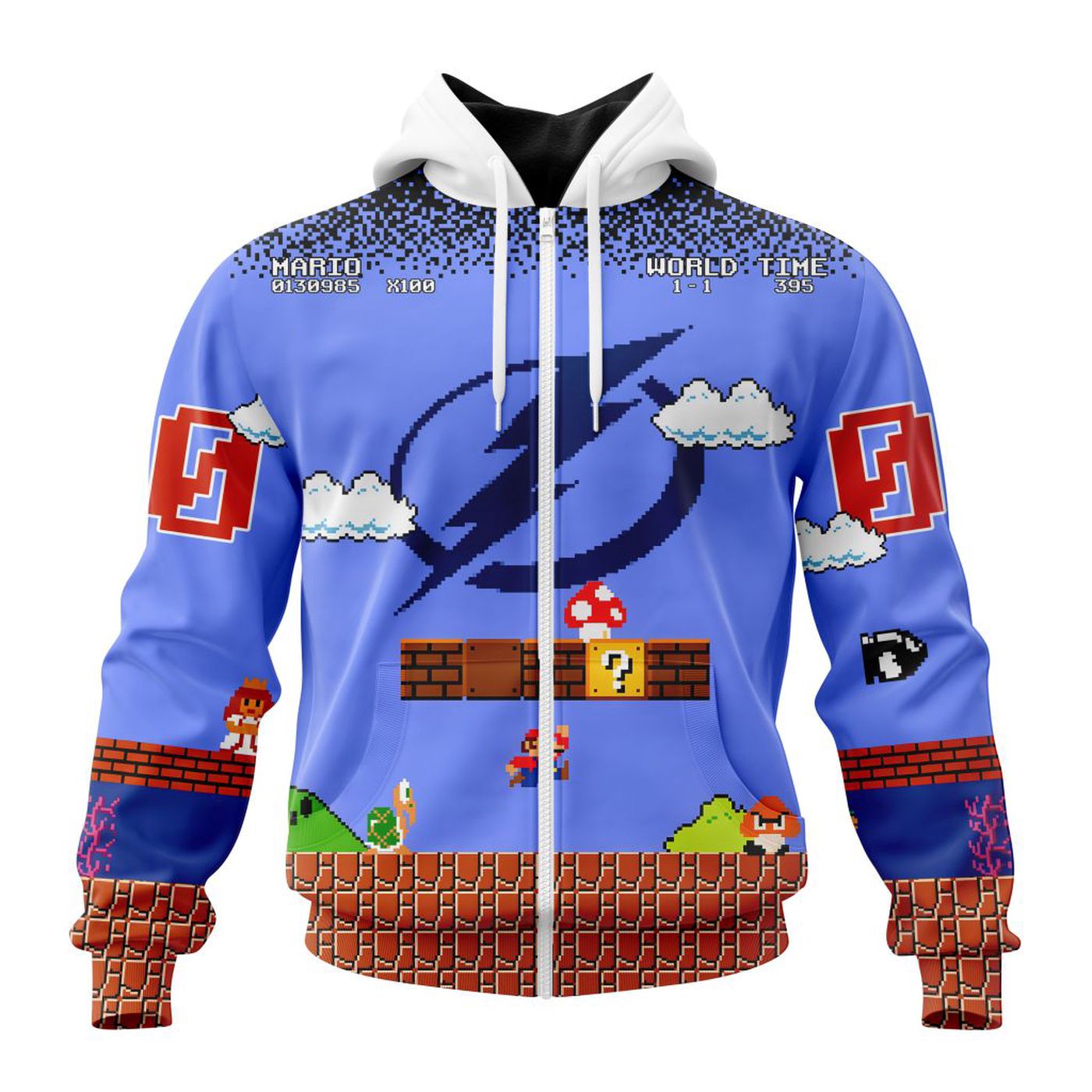 NHL Tampa Bay Lightning Special Kits With Super Mario Game Design 3d Printed Hoodie 3d Printed Hoodie