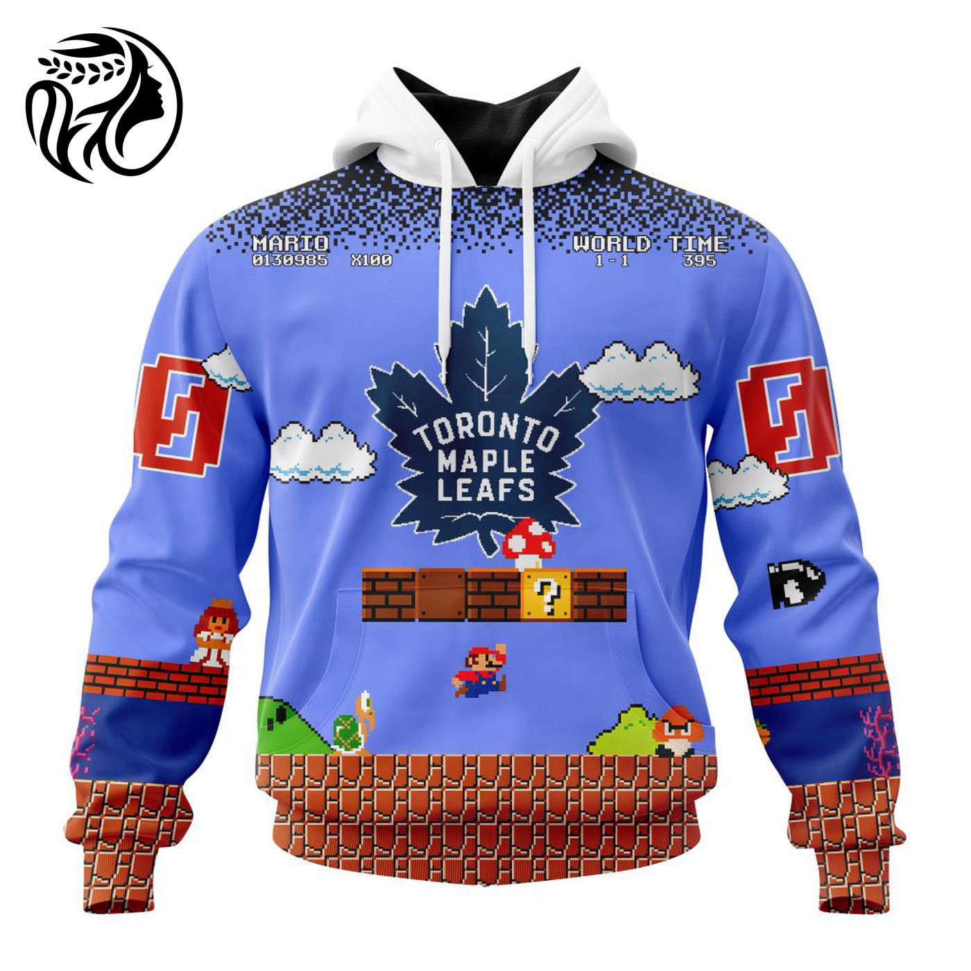 NHL Toronto Maple Leafs Special Kits With Super Mario Game Design 3d Printed Hoodie 3d Printed Hoodie