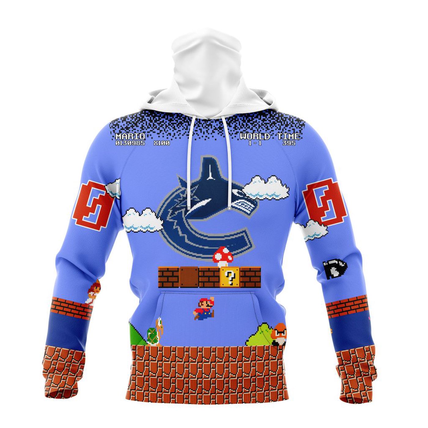 NHL Vancouver Canucks Special Kits With Super Mario Game Design 3d Printed Hoodie 3d Printed Hoodie