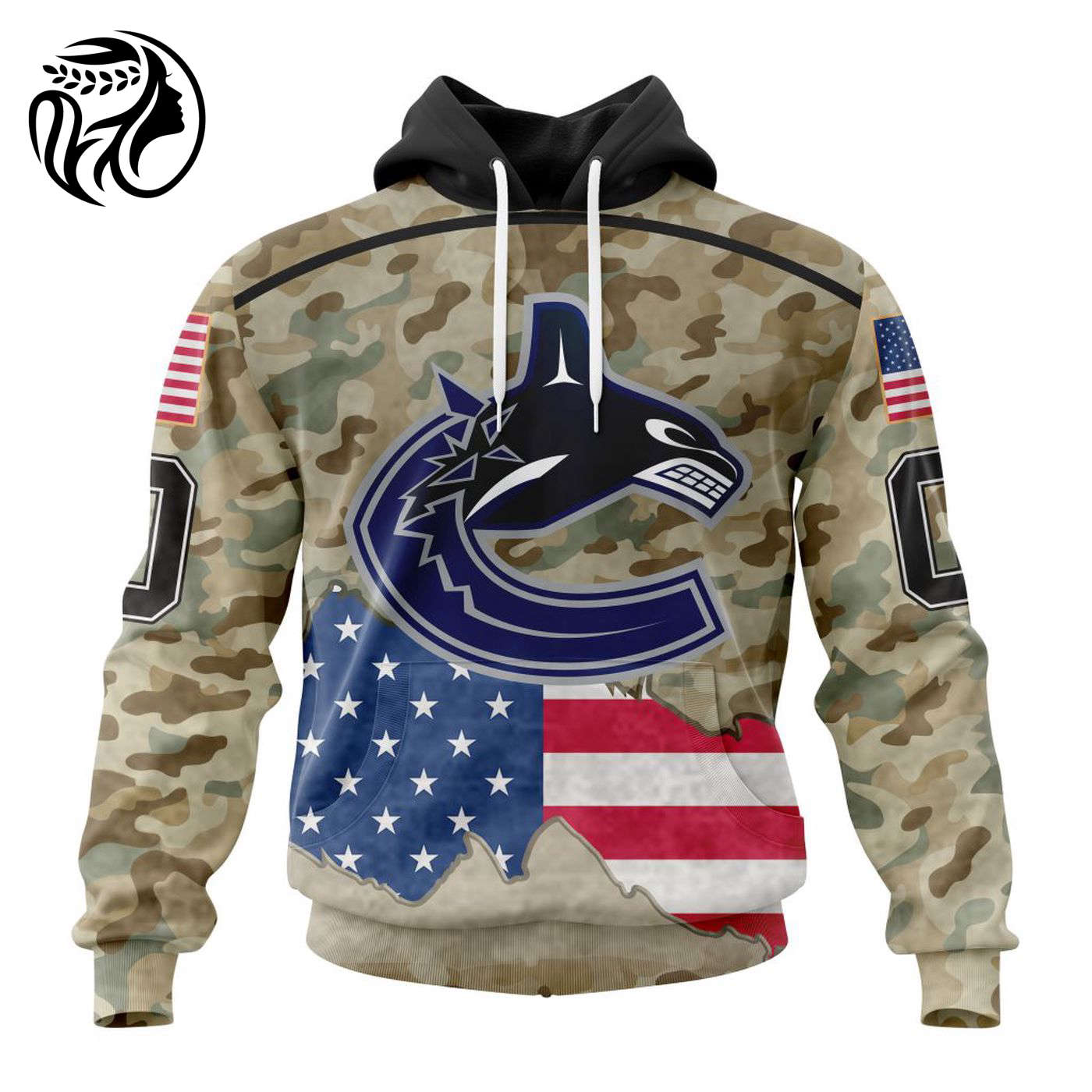 NHL Vancouver Canucks | Specialized Kits For United State With Camo Color 3d Printed Hoodie 3d Printed Hoodie