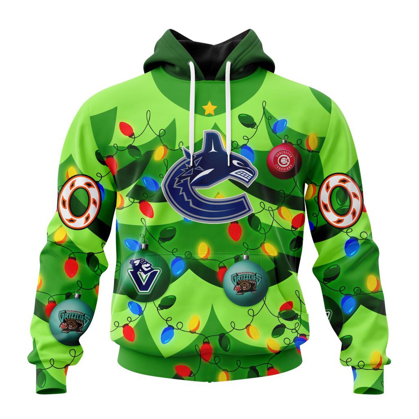 NHL Vancouver Canucks | Specialized Unisex Kits With Unisex Kits With Christmass Tree Color And City’s Sport Teams 3d Printed Hoodie 3d Printed Hoodie