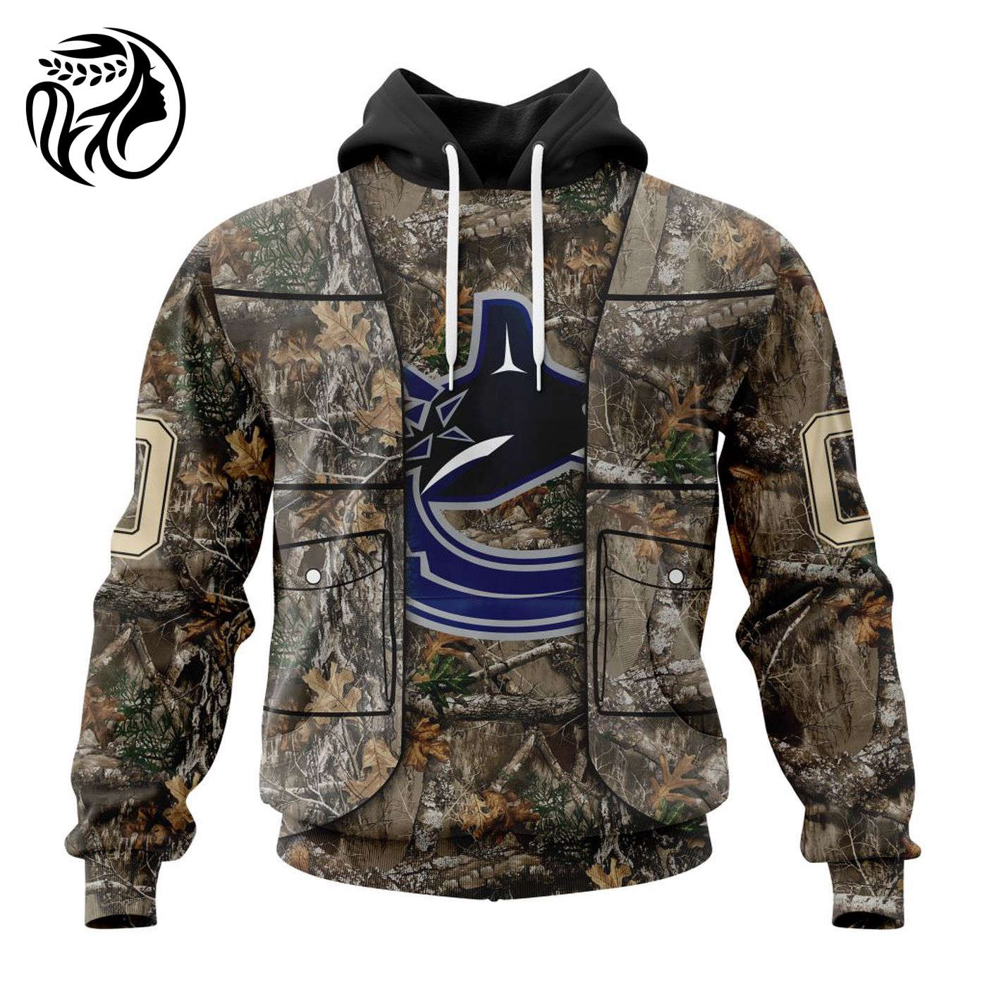 NHL Vancouver Canucks | Specialized Unisex Vest Kits With Realtree Camo 3d Printed Hoodie 3d Printed Hoodie