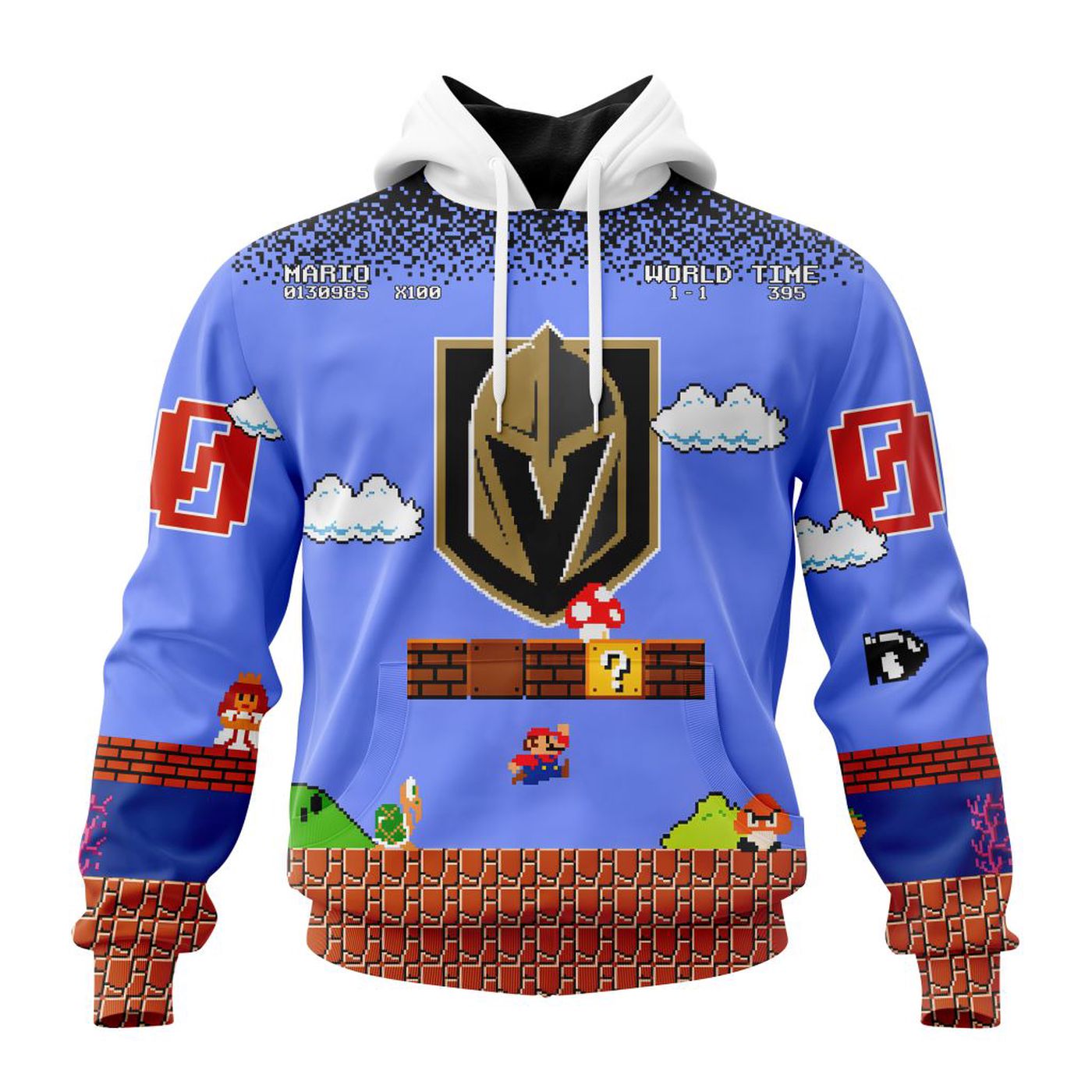NHL Vegas Golden Knights Special Kits With Super Mario Game Design 3d Printed Hoodie 3d Printed Hoodie