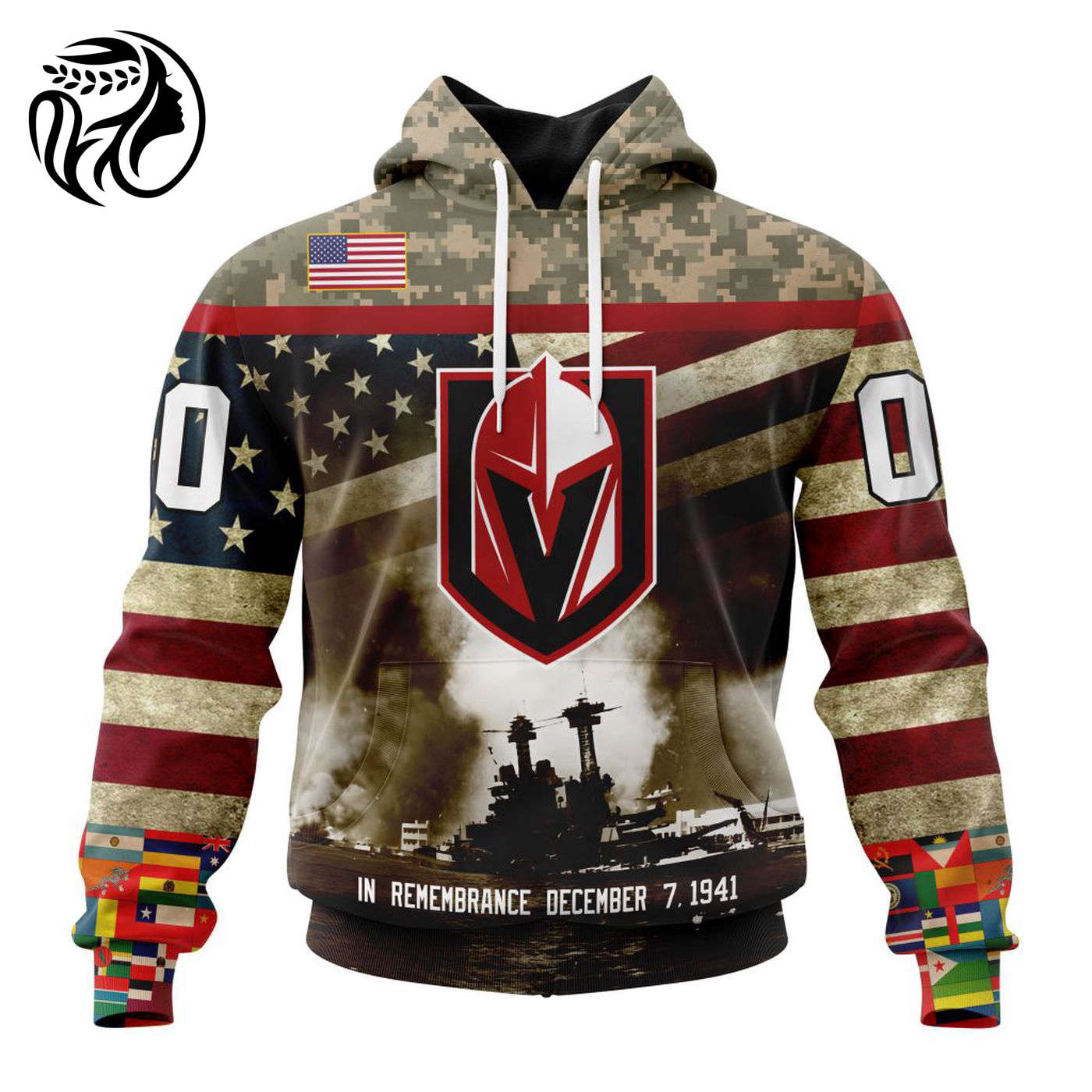 NHL Vegas Golden Knights | Specialized Unisex Kits Remember Pearl Harbor 3d Printed Hoodie 3d Printed Hoodie