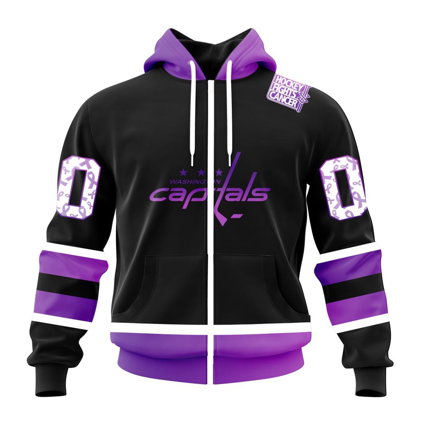 NHL Washington Capitals Special Black Hockey Fights Cancer Kits ST2301 3d Printed Hoodie 3d Printed Hoodie