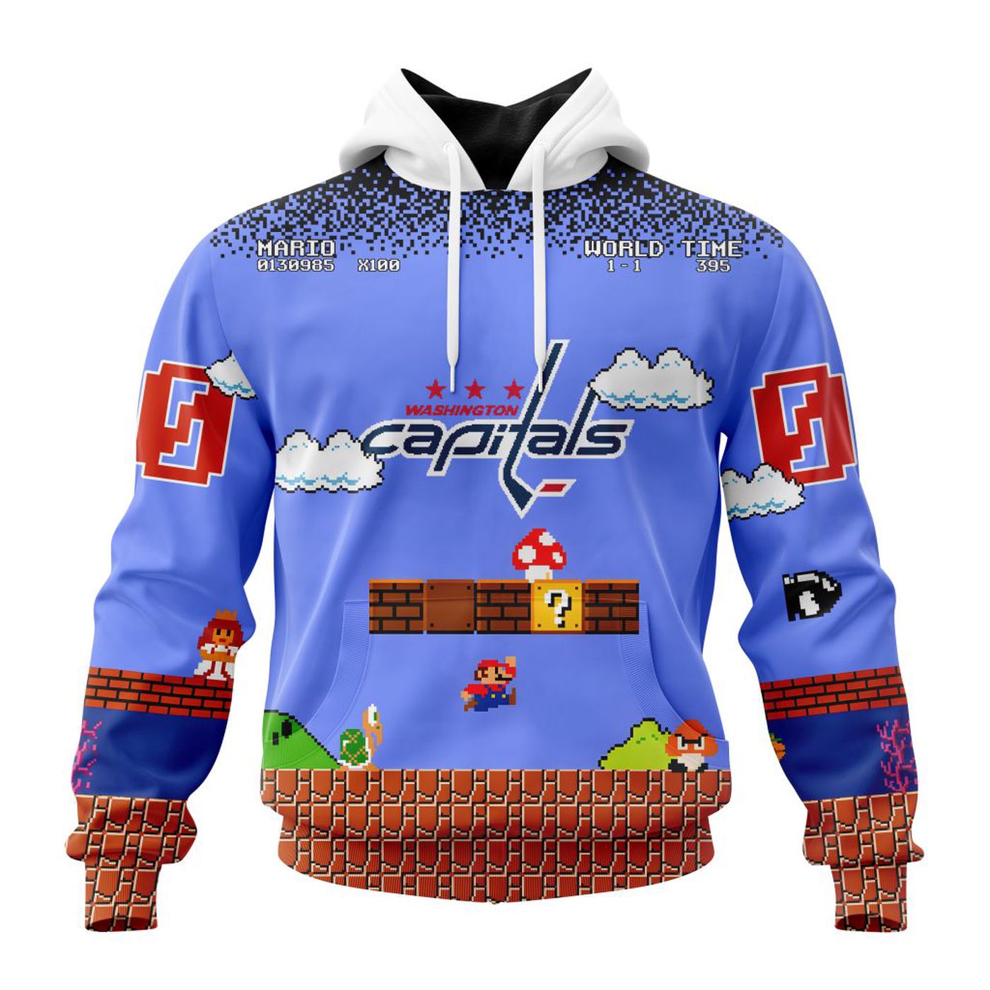 NHL Washington Capitals Special Kits With Super Mario Game Design 3d Printed Hoodie 3d Printed Hoodie
