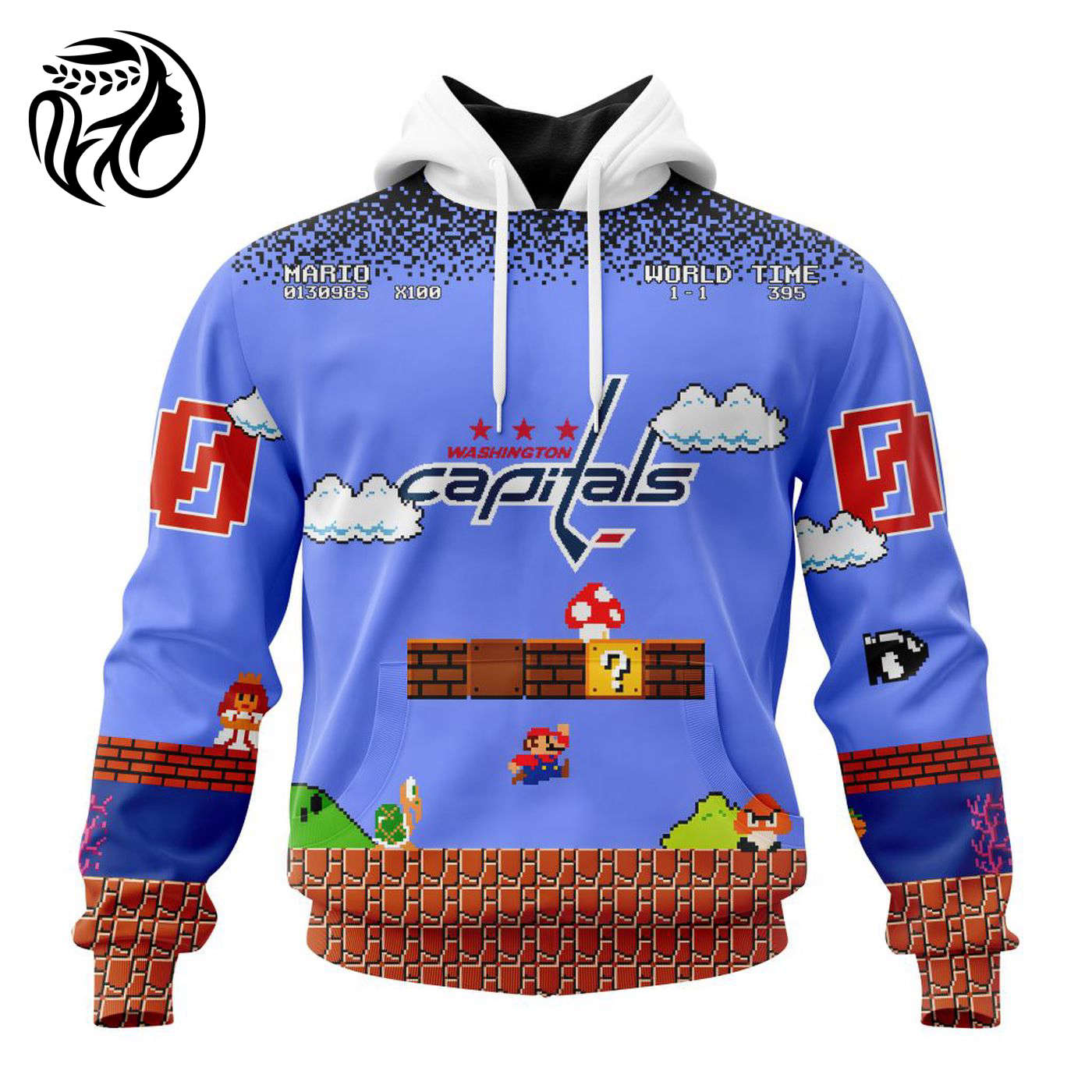 NHL Washington Capitals Special Kits With Super Mario Game Design 3d Printed Hoodie 3d Printed Hoodie