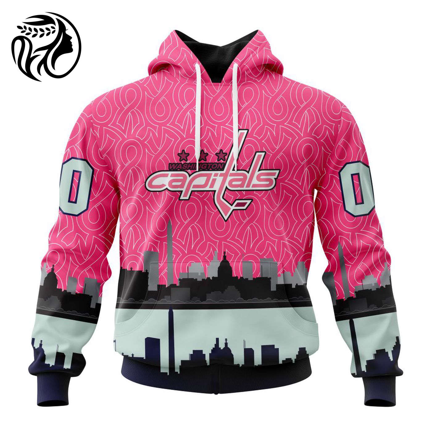 NHL Washington Capitals | Specialized Unisex Kits Hockey Fights Against Cancer V0222 3d Printed Hoodie 3d Printed Hoodie