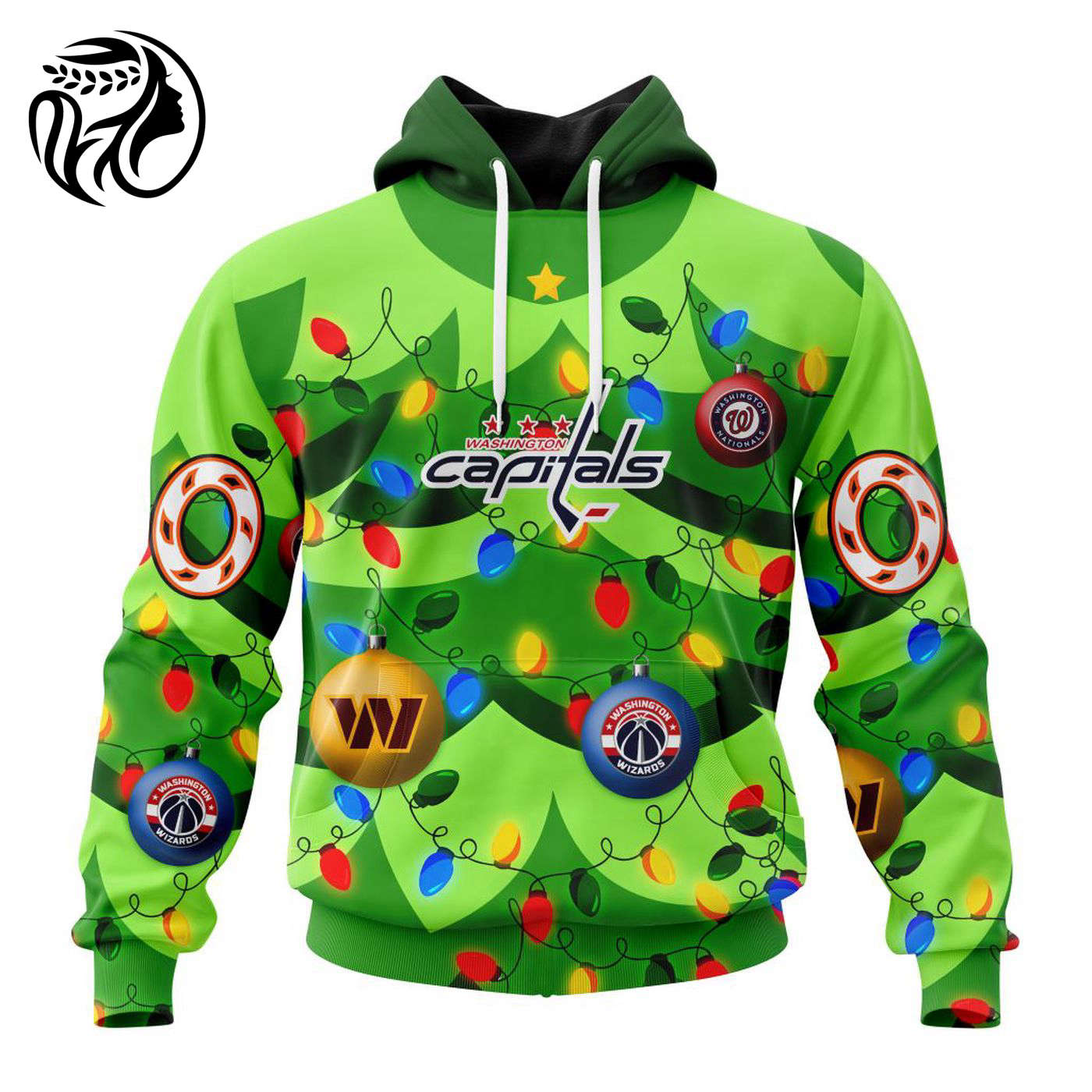 NHL Washington Capitals | Specialized Unisex Kits With Unisex Kits With Christmass Tree Color And City’s Sport Teams 3d Printed Hoodie 3d Printed Hoodie