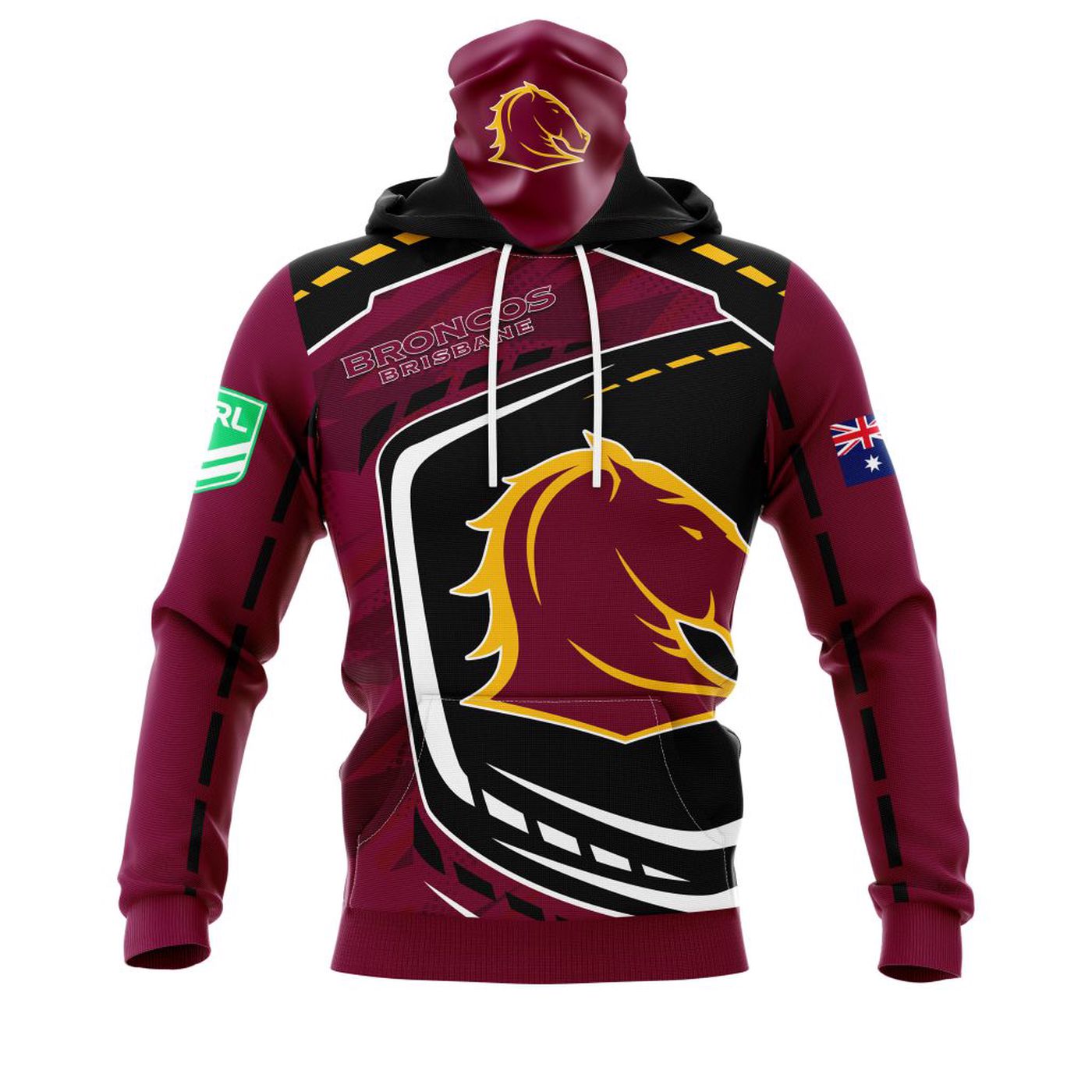 NRL Brisbane Broncos | Specialized 2021 Concepts Kits 3d Printed Hoodie 3d Printed Hoodie