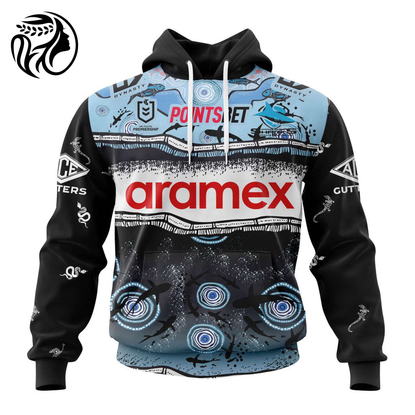 NRL Cronulla-Sutherland Sharks Indigenous Kits 2022 3d Printed Hoodie 3d Printed Hoodie
