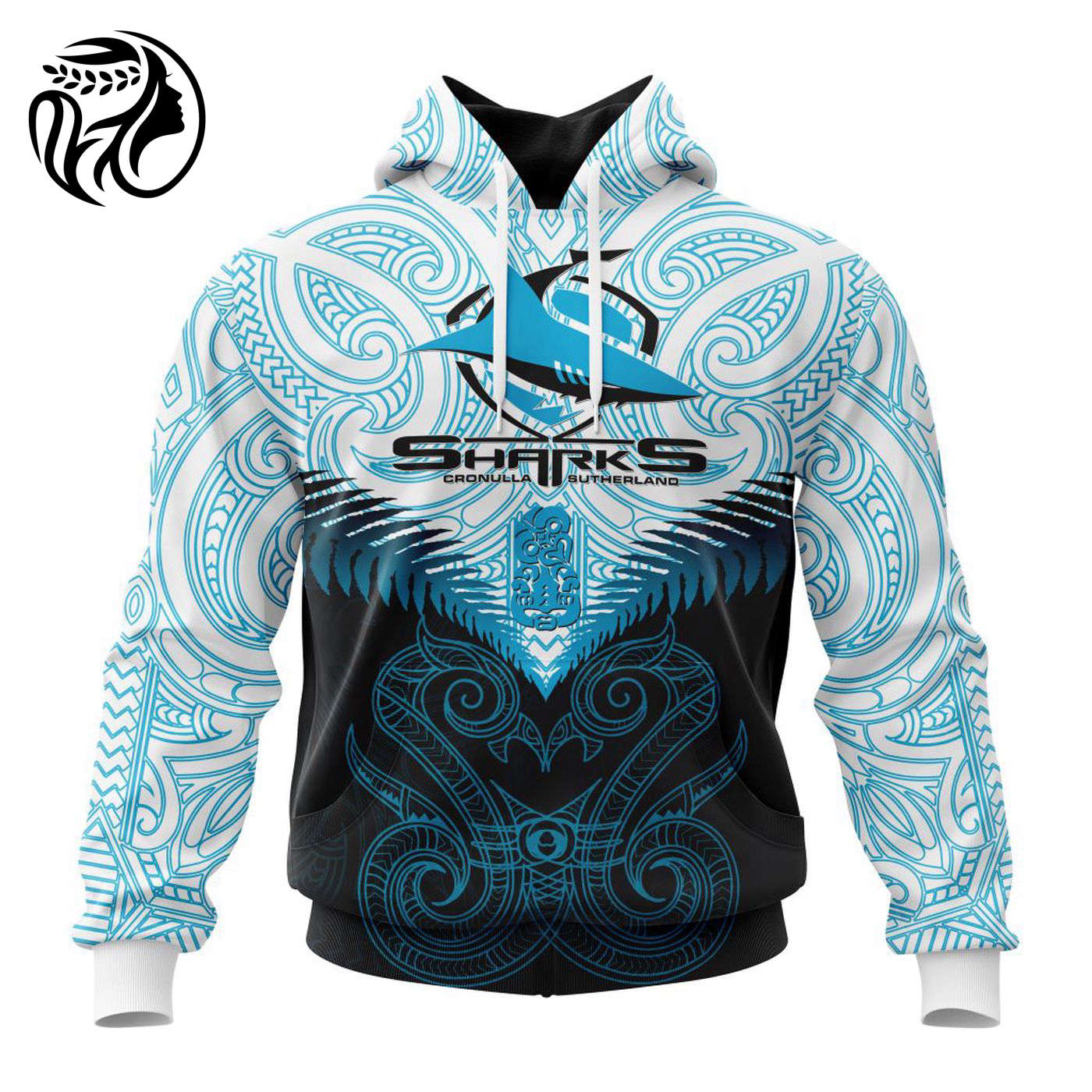 NRL Cronulla-Sutherland Sharks Maori Manaia Special Kits ST2201 3d Printed Hoodie 3d Printed Hoodie