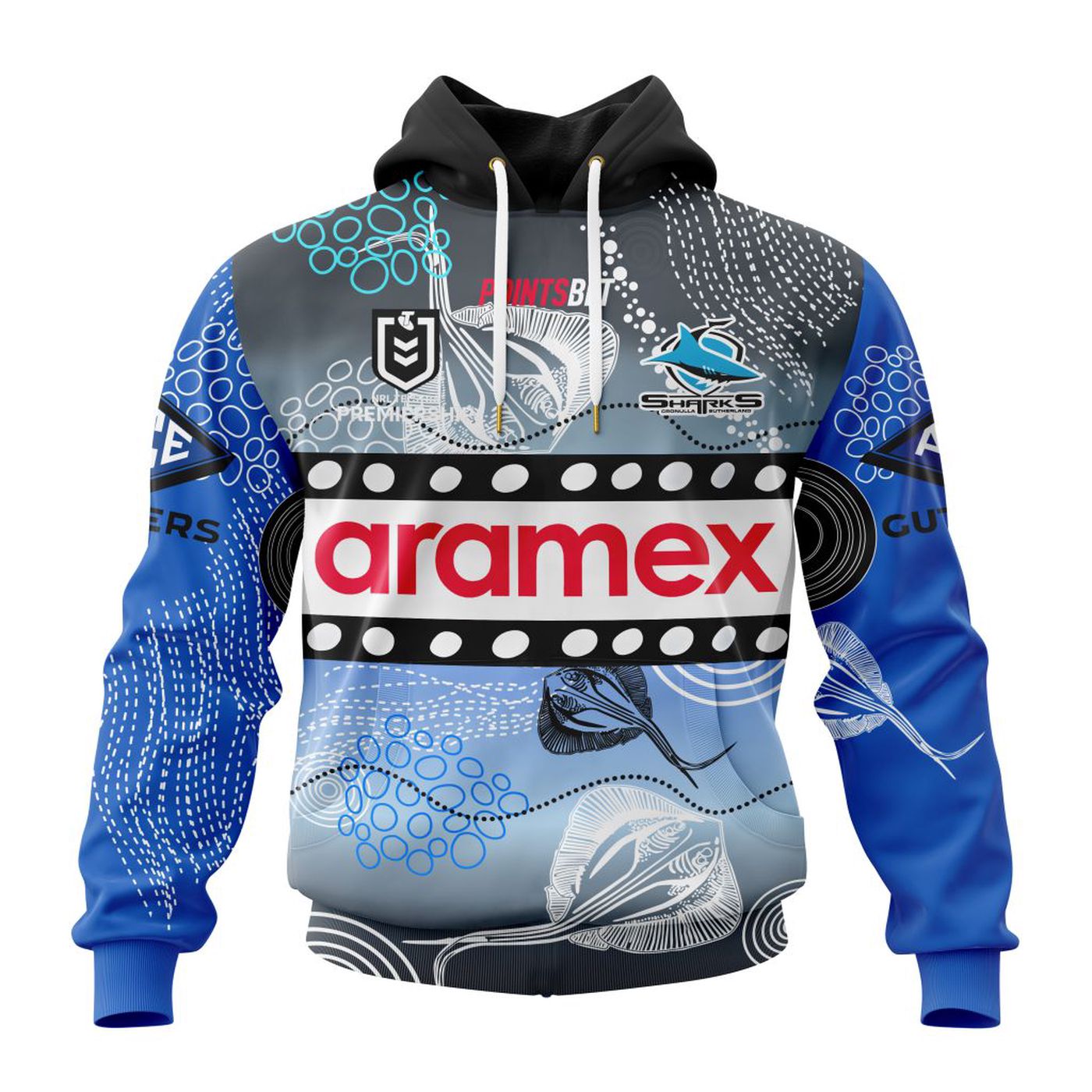 NRL Cronulla-Sutherland Sharks Personalized 2024 Indigenous Home Kits 3d Printed Hoodie 3d Printed Hoodie