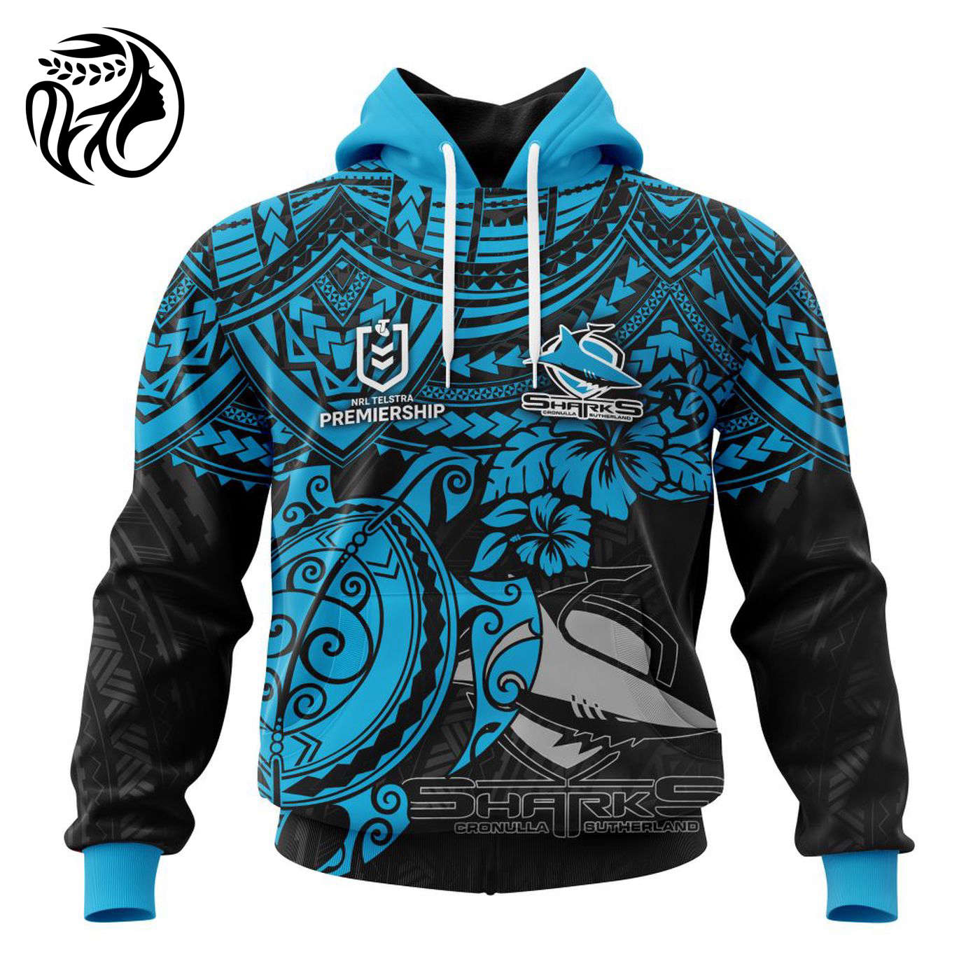 NRL Cronulla-Sutherland Sharks Polynesian Concept Kits ST2202 3d Printed Hoodie 3d Printed Hoodie