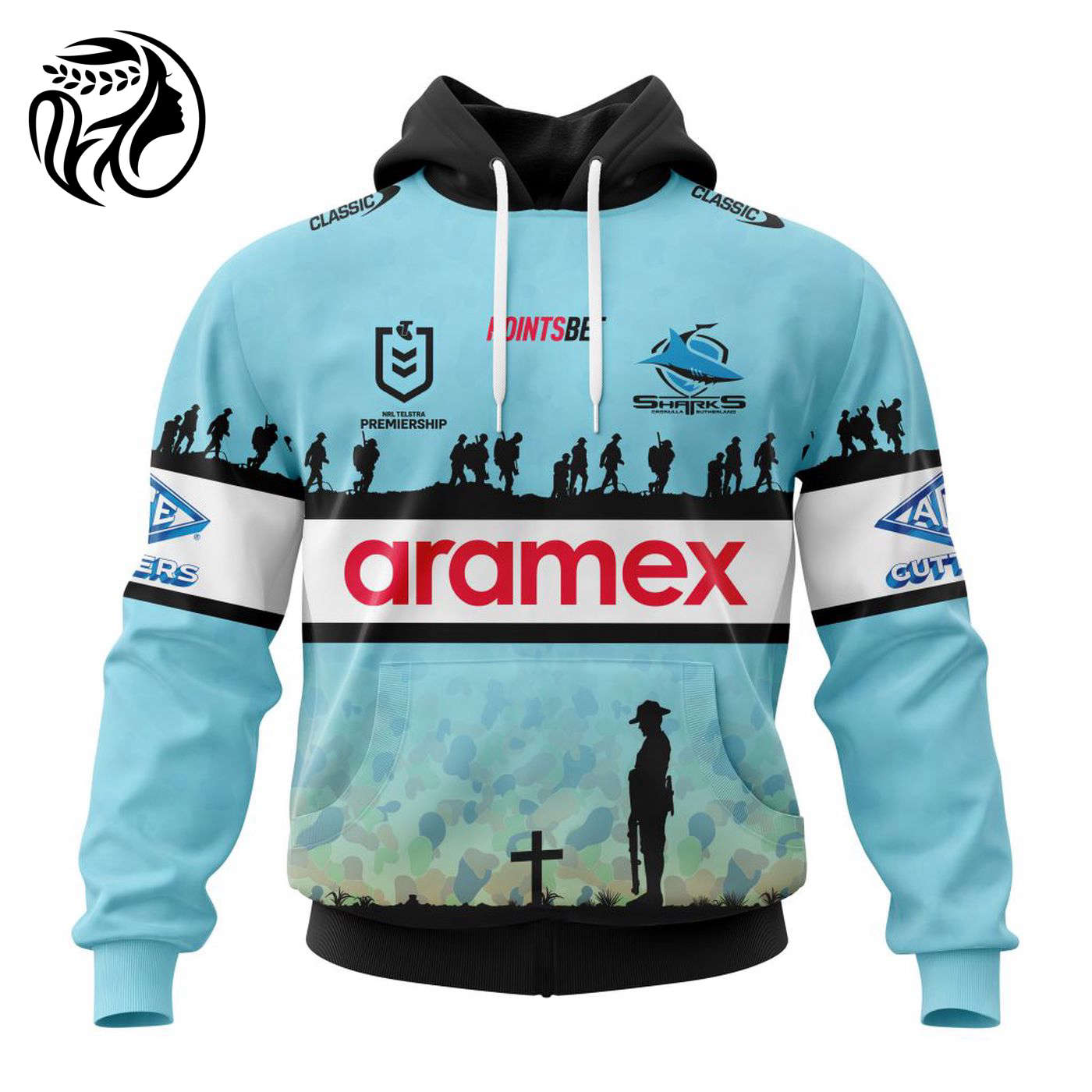 NRL Cronulla-Sutherland Sharks Special ANZAC Day Kits 2023 3d Printed Hoodie 3d Printed Hoodie
