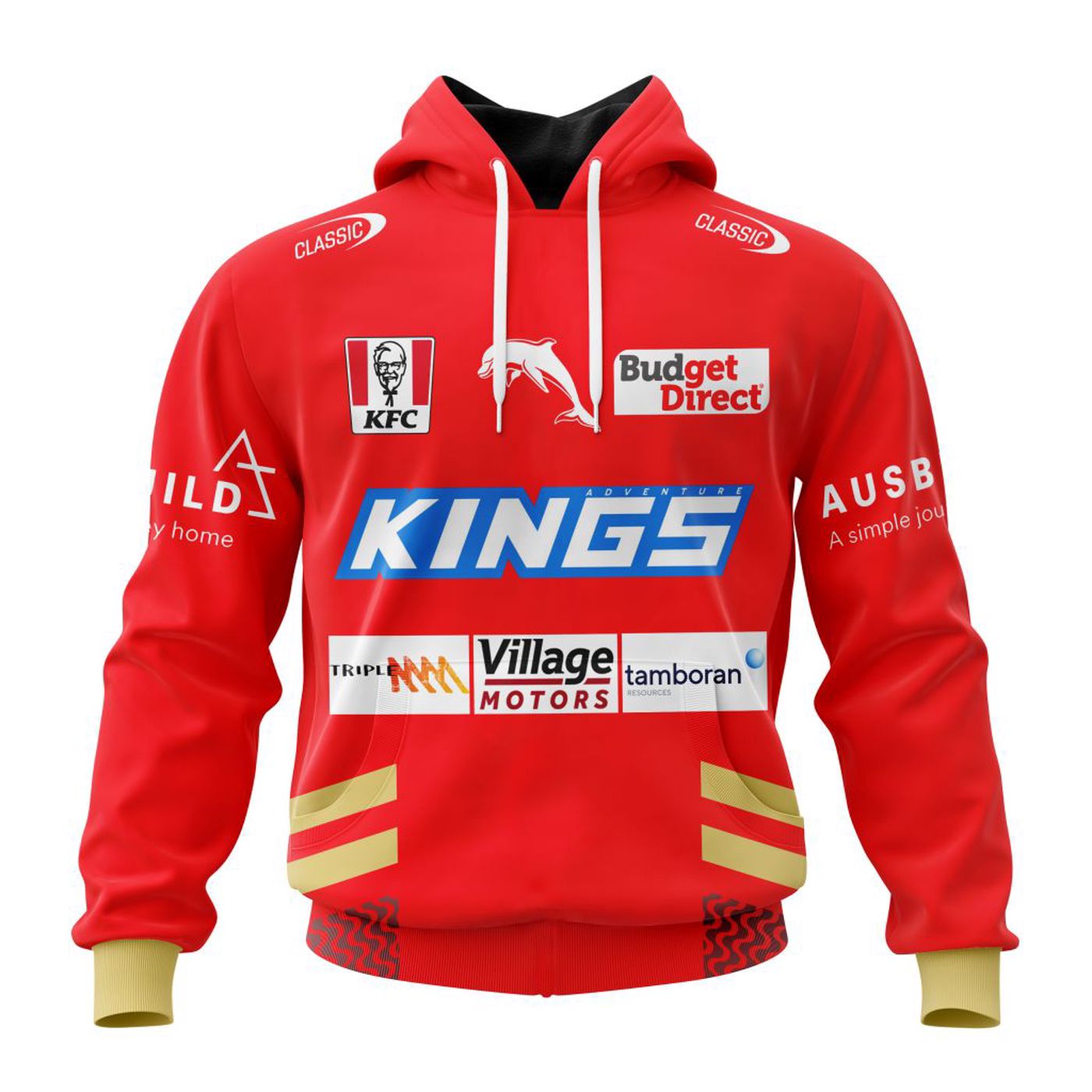 NRL DOLPHINS 2023 Training Red Kits 3d Printed Hoodie 3d Printed Hoodie
