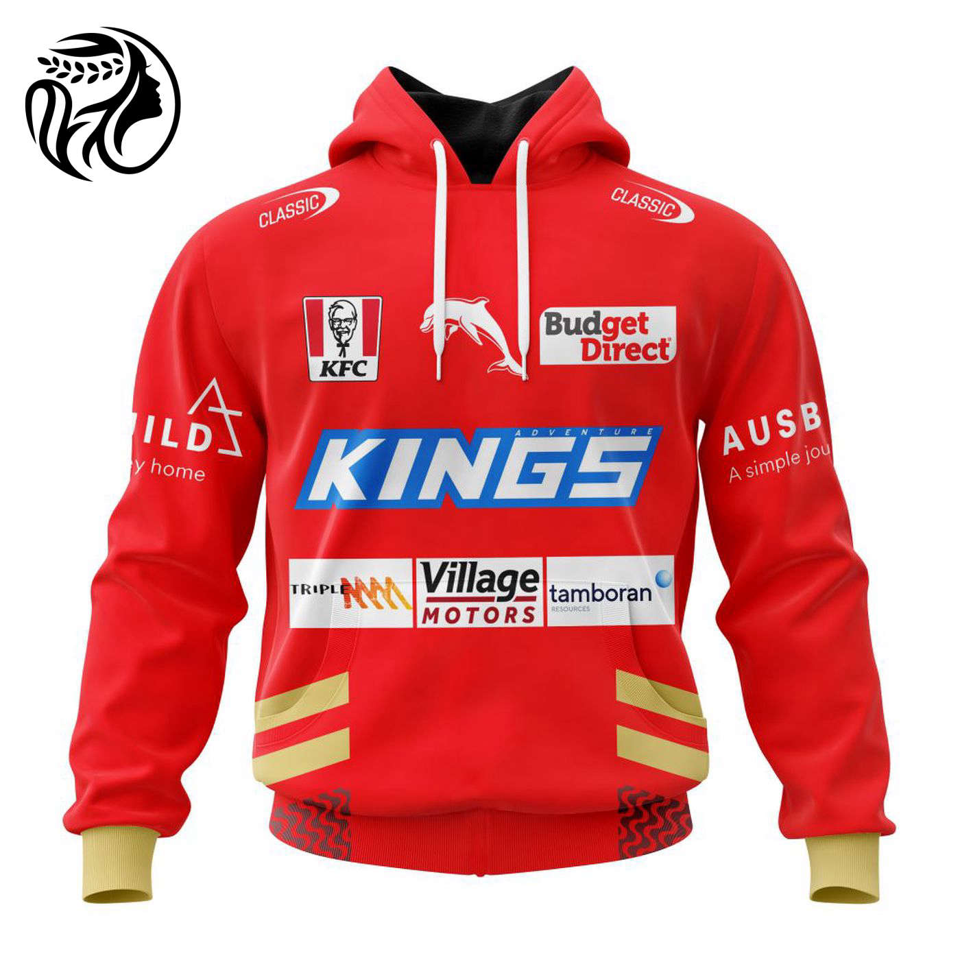 NRL DOLPHINS 2023 Training Red Kits 3d Printed Hoodie 3d Printed Hoodie