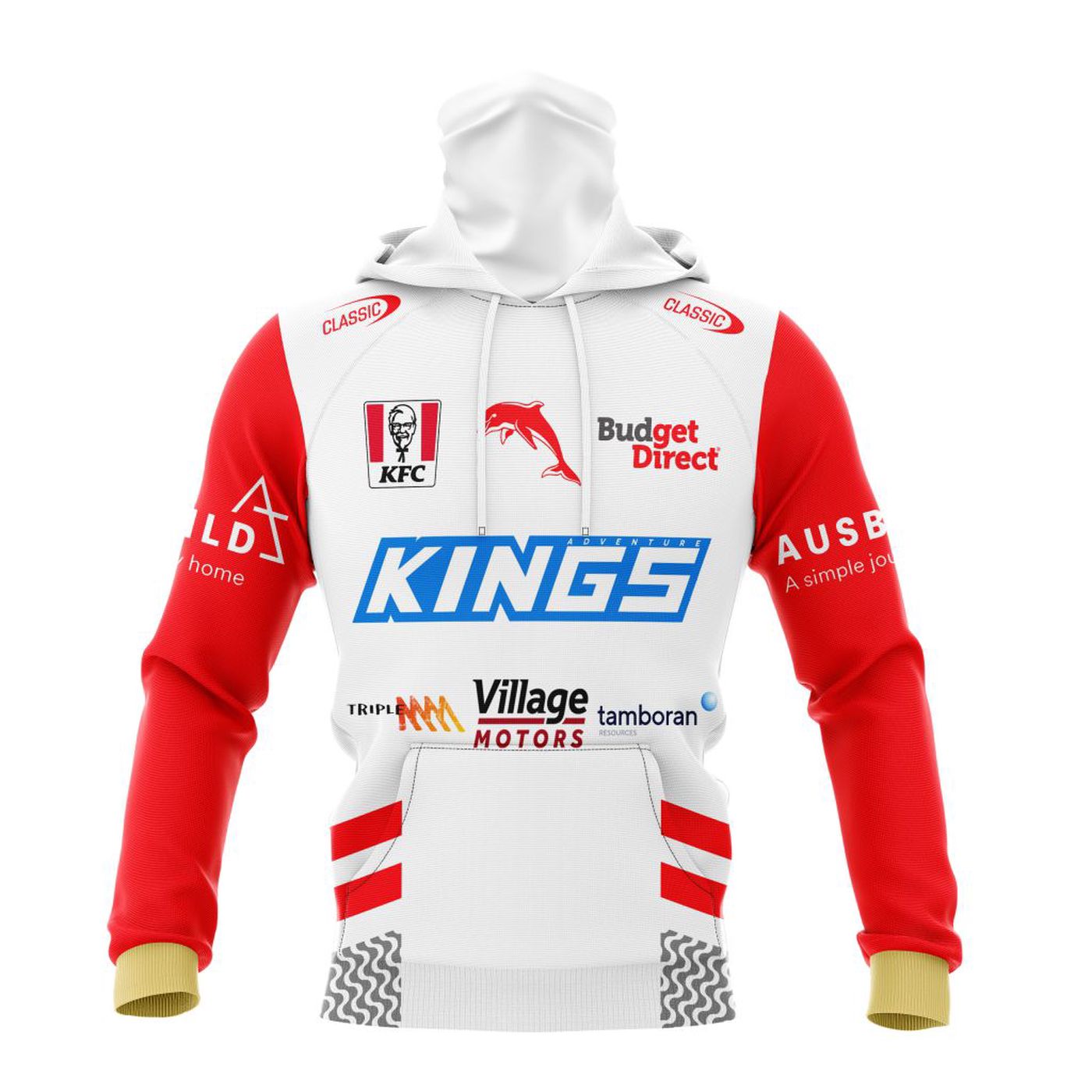 NRL DOLPHINS 2023 Training White Kits 3d Printed Hoodie 3d Printed Hoodie