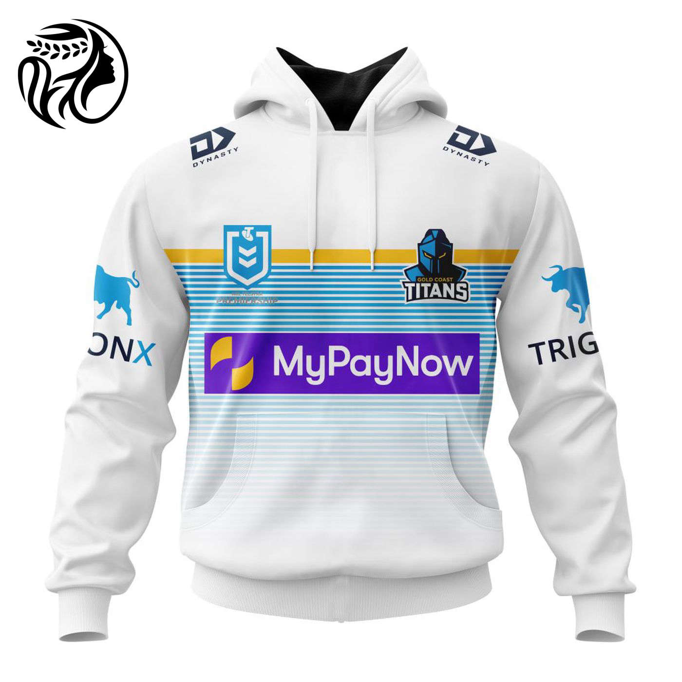 NRL Gold Coast Titans Away Kits 2023 3d Printed Hoodie 3d Printed Hoodie