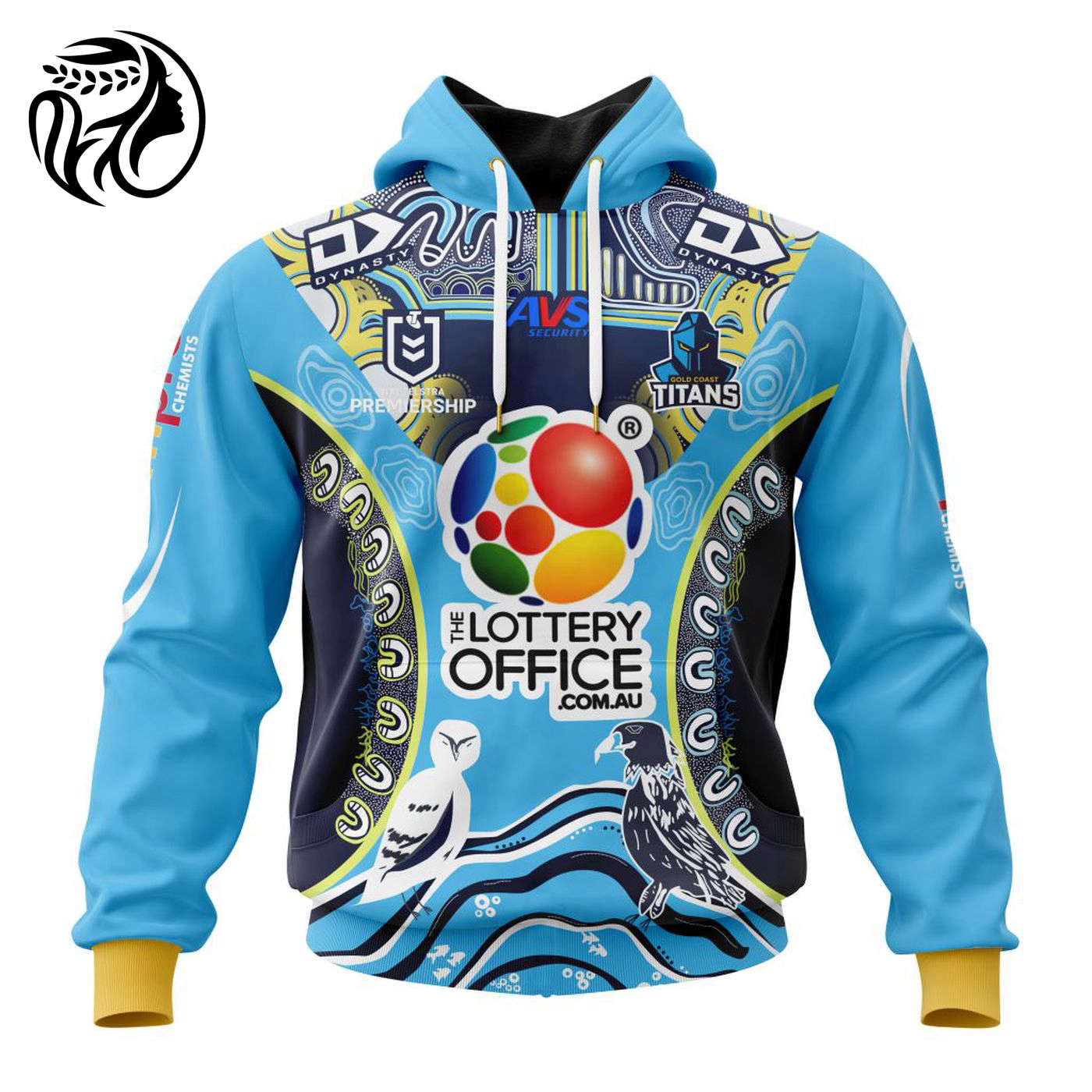 NRL Gold Coast Titans Personalized 2024 Indigenous Home Kits 3d Printed Hoodie 3d Printed Hoodie