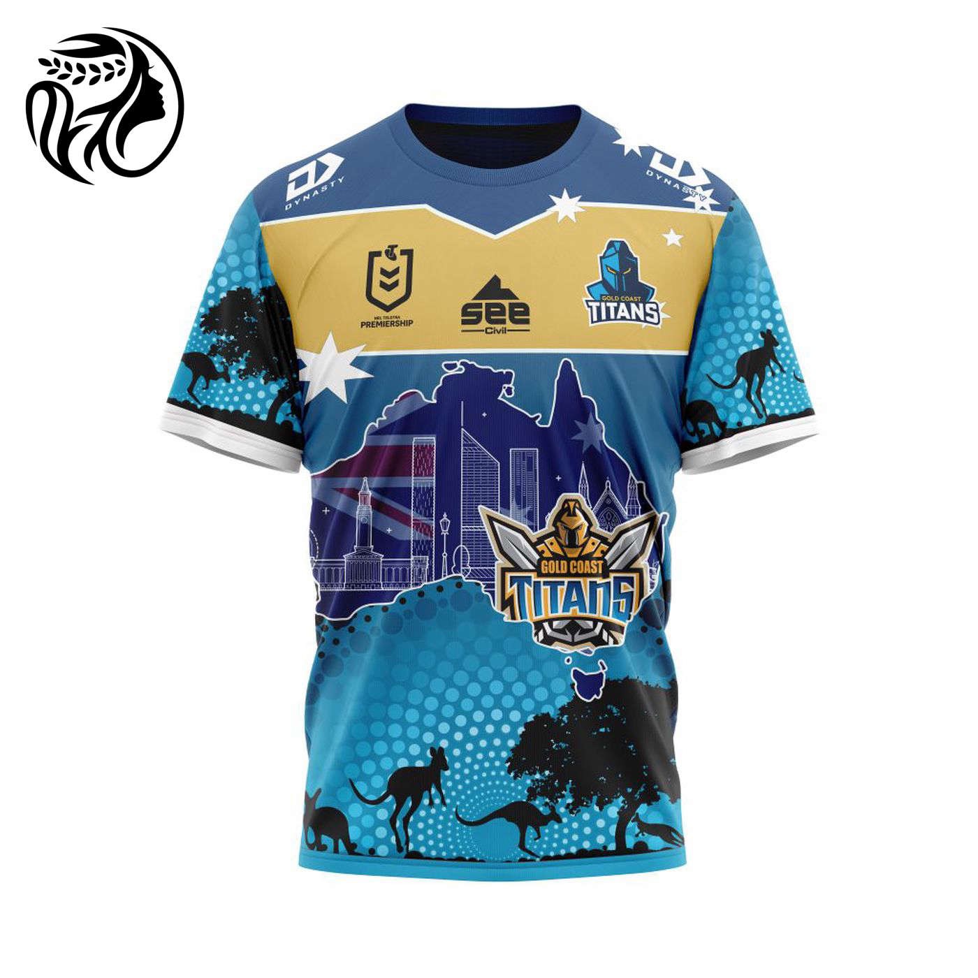 NRL Gold Coast Titans | Specialized Concepts For Australia’s Day Kits V0122 3d Printed Hoodie 3d Printed Hoodie