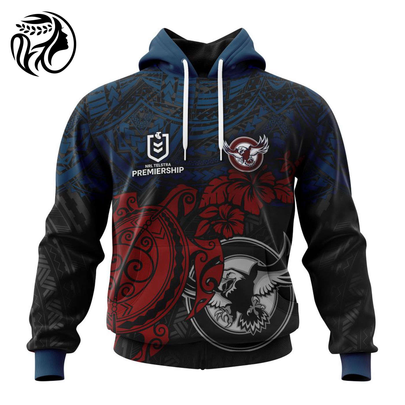 NRL Manly Warringah Sea Eagles Polynesian Concept Kits ST2202 3d Printed Hoodie 3d Printed Hoodie