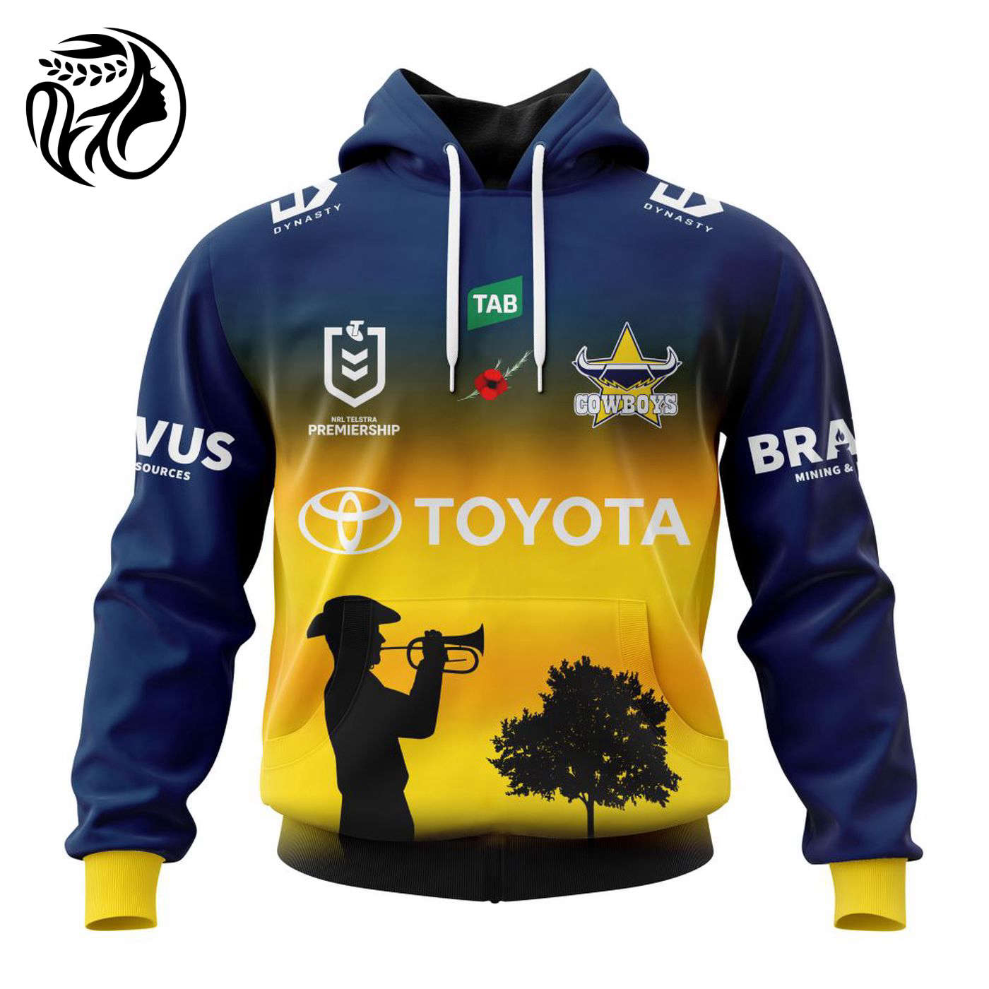 NRL North Queensland Cowboys Special ANZAC Day Kits 2023 3d Printed Hoodie 3d Printed Hoodie