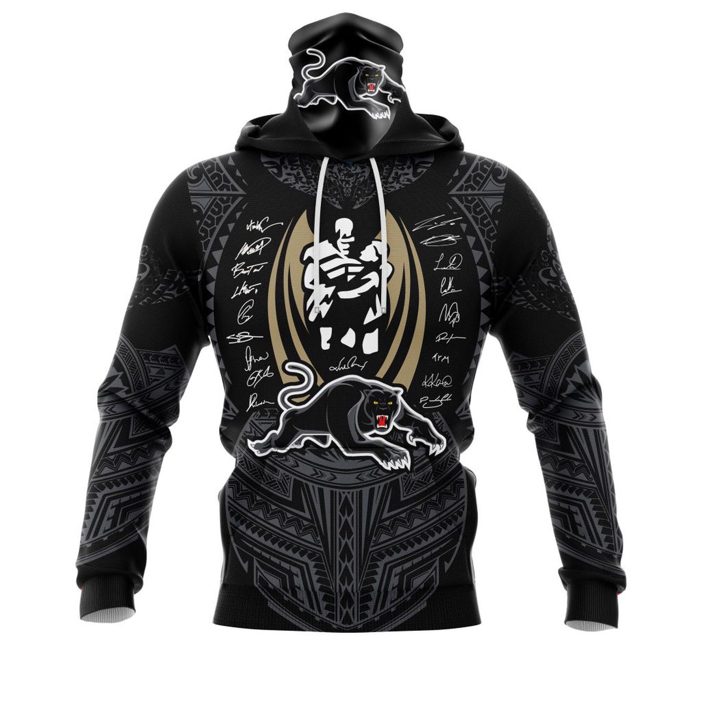 NRL Penrith Panthers | Specialized 2021 Maori Concepts With NRL Champions Cups And Penrith Panthers Player’s Signature Kits 3d Printed Hoodie 3d Printed Hoodie